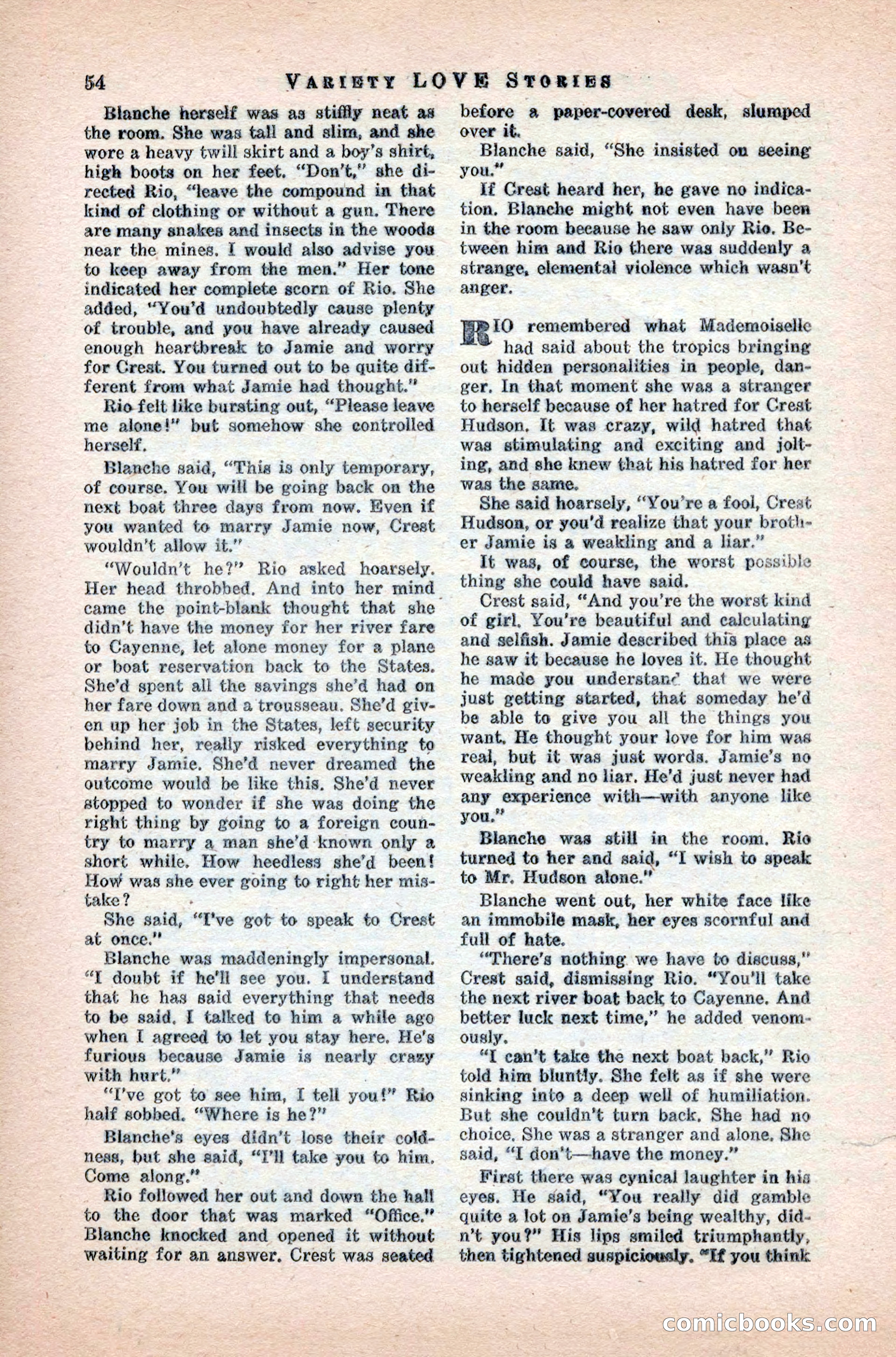 Variety Love Stories, October 1946 — page 56 of 84