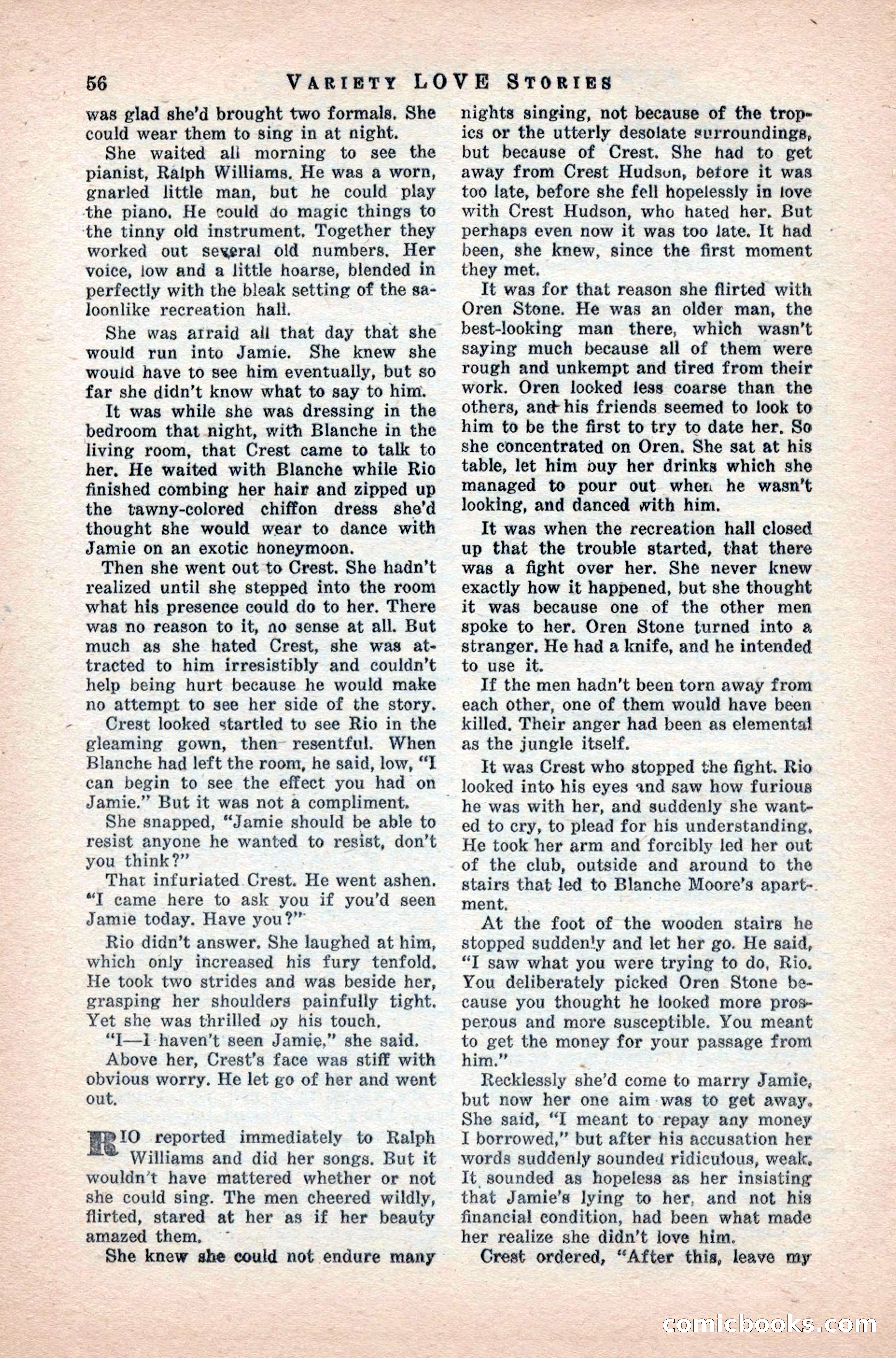 Variety Love Stories, October 1946 — page 58 of 84