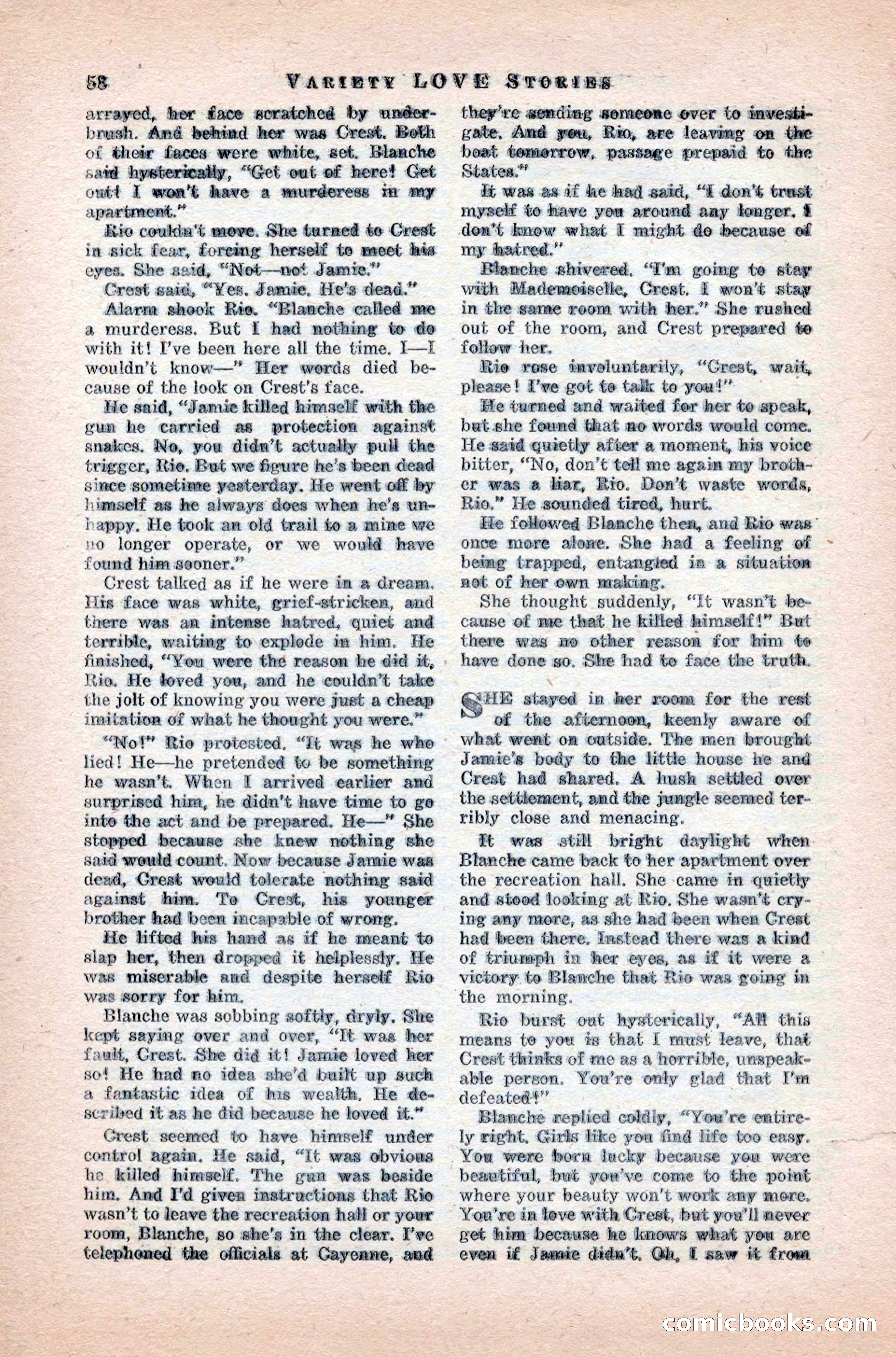Variety Love Stories, October 1946 — page 60 of 84