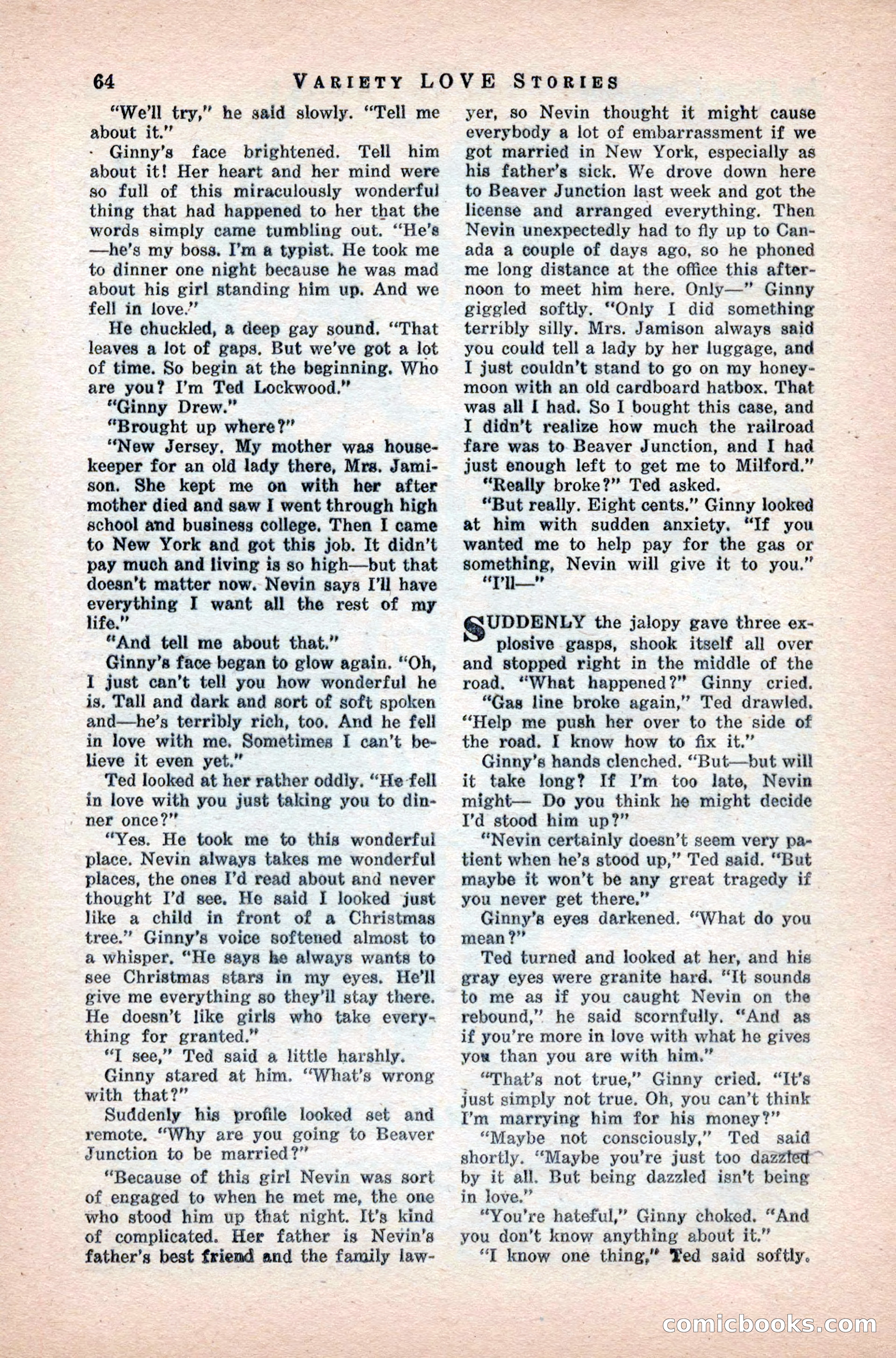Variety Love Stories, October 1946 — page 66 of 84