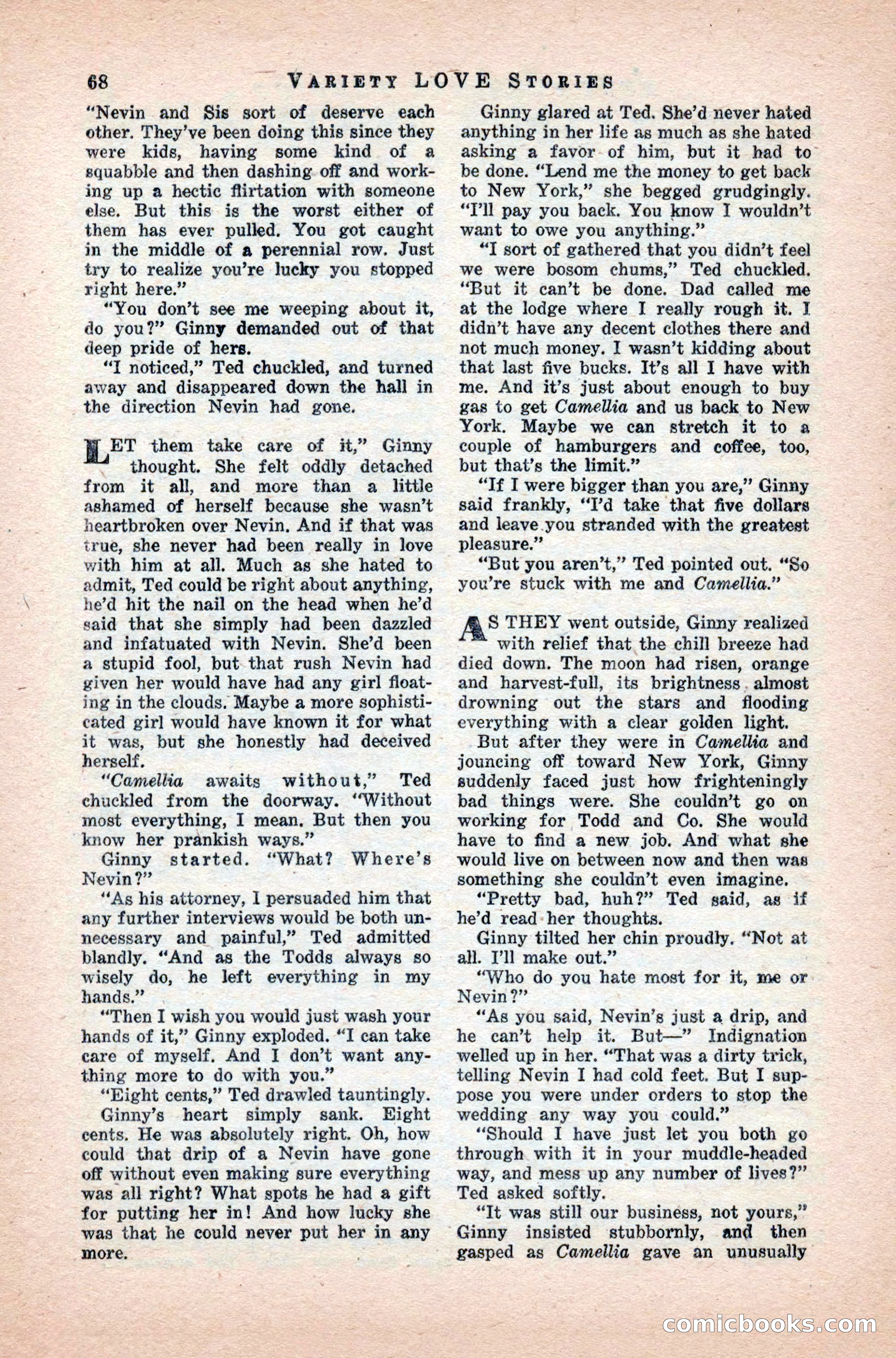 Variety Love Stories, October 1946 — page 70 of 84