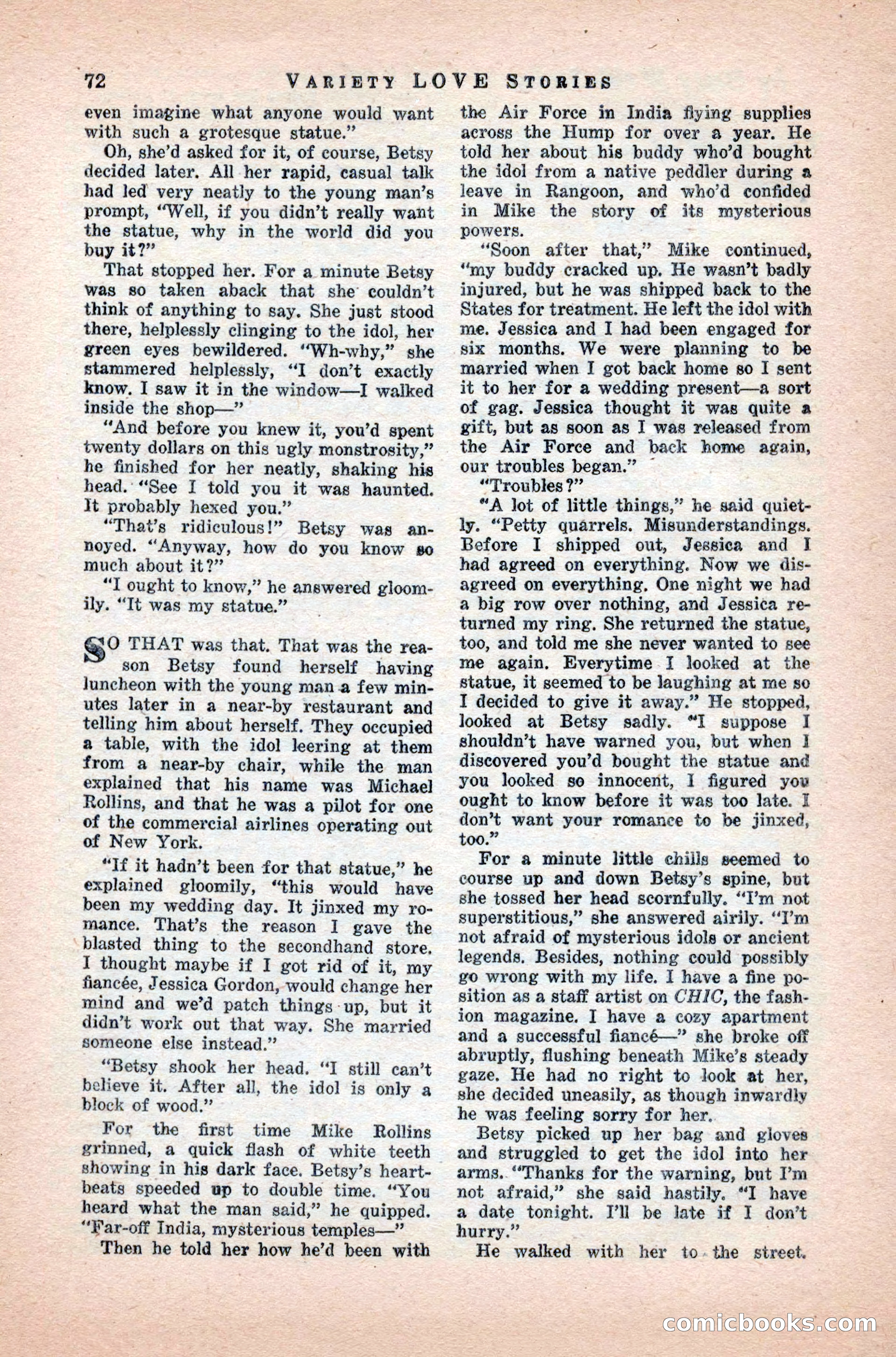 Variety Love Stories, October 1946 — page 74 of 84
