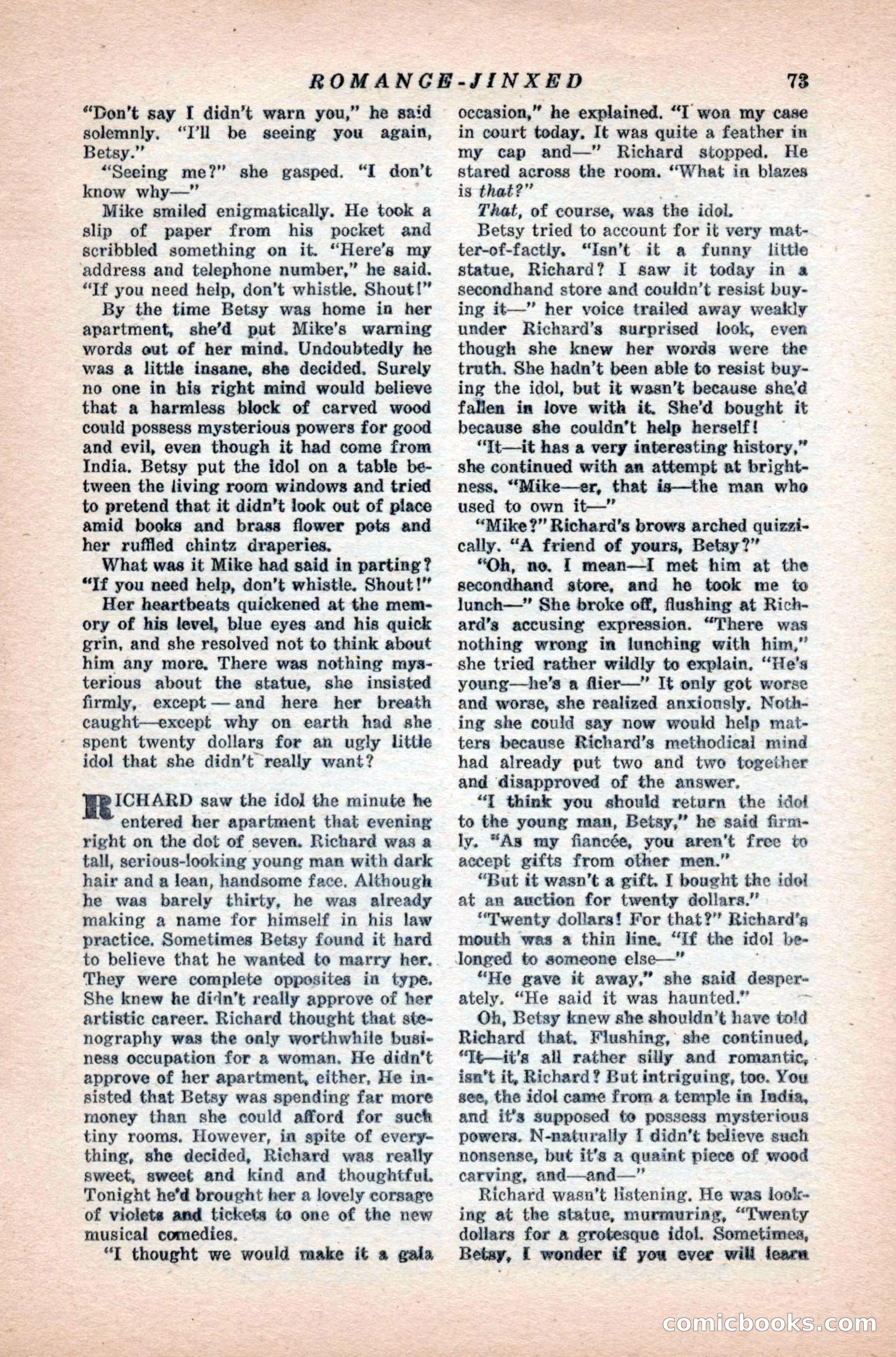 Variety Love Stories, October 1946 — page 75 of 84