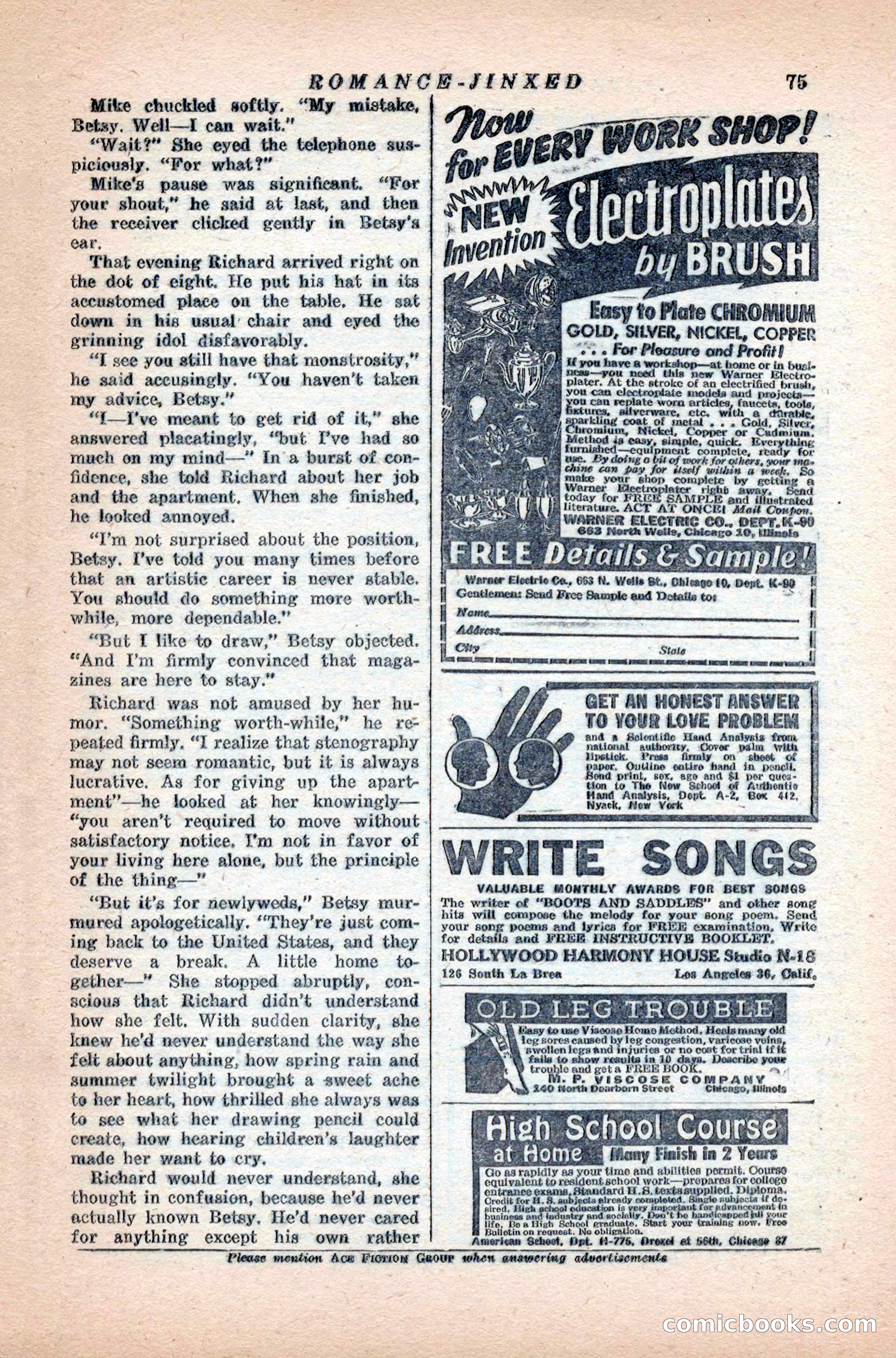 Variety Love Stories, October 1946 — page 77 of 84