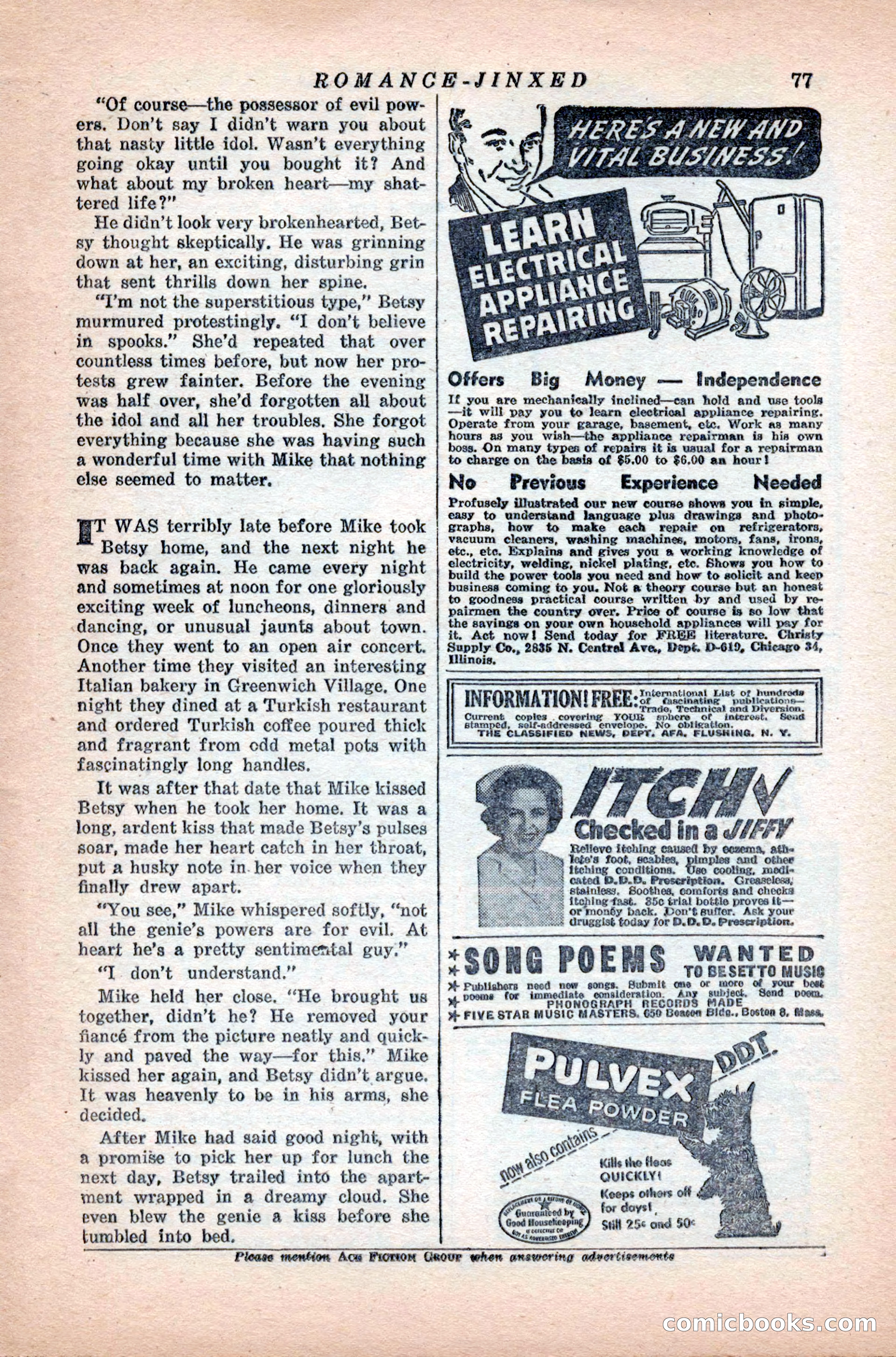Variety Love Stories, October 1946 — page 79 of 84