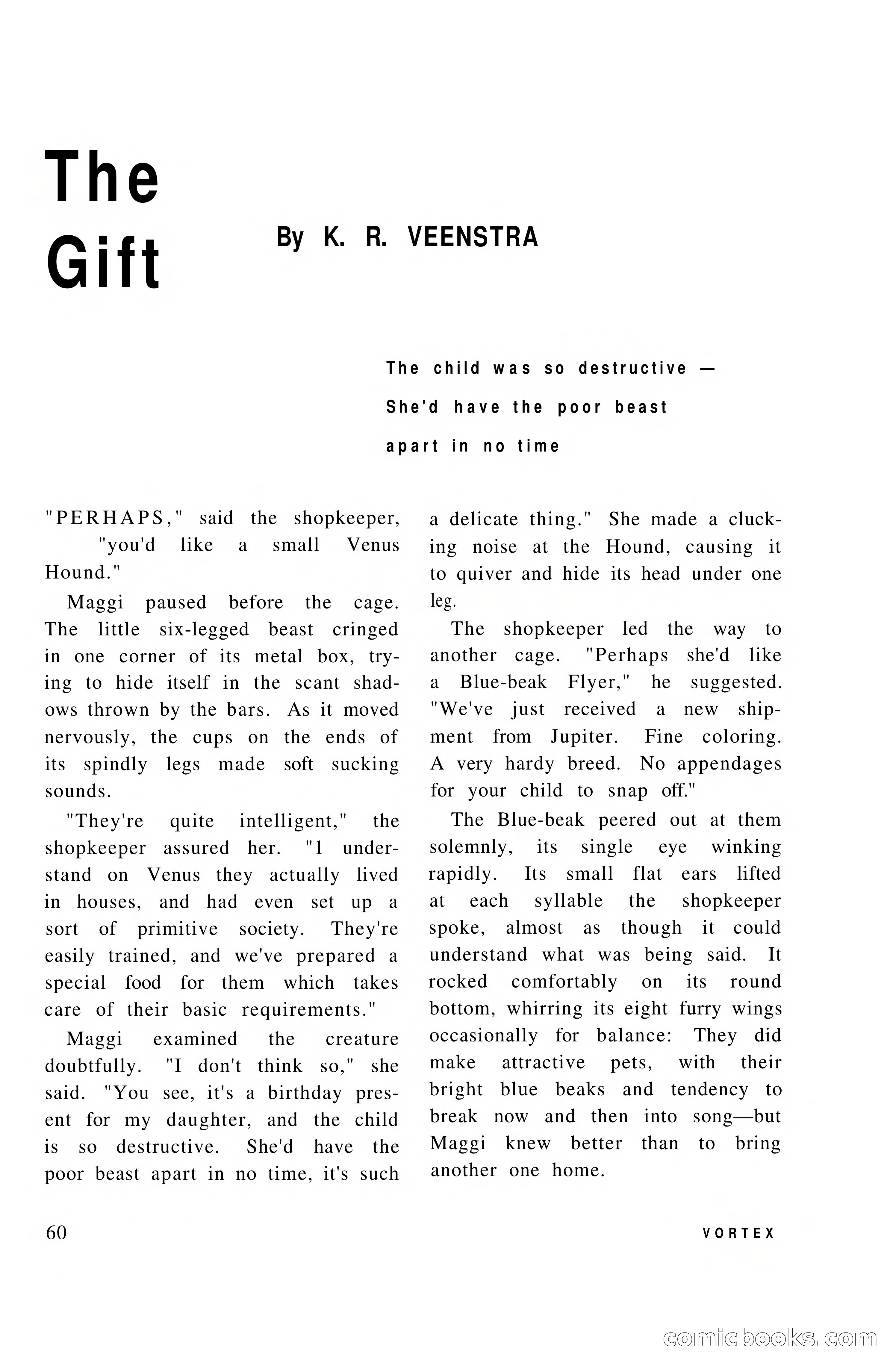 Vortex Science Fiction, Vol. 1, No. 1 — page 62 of 164