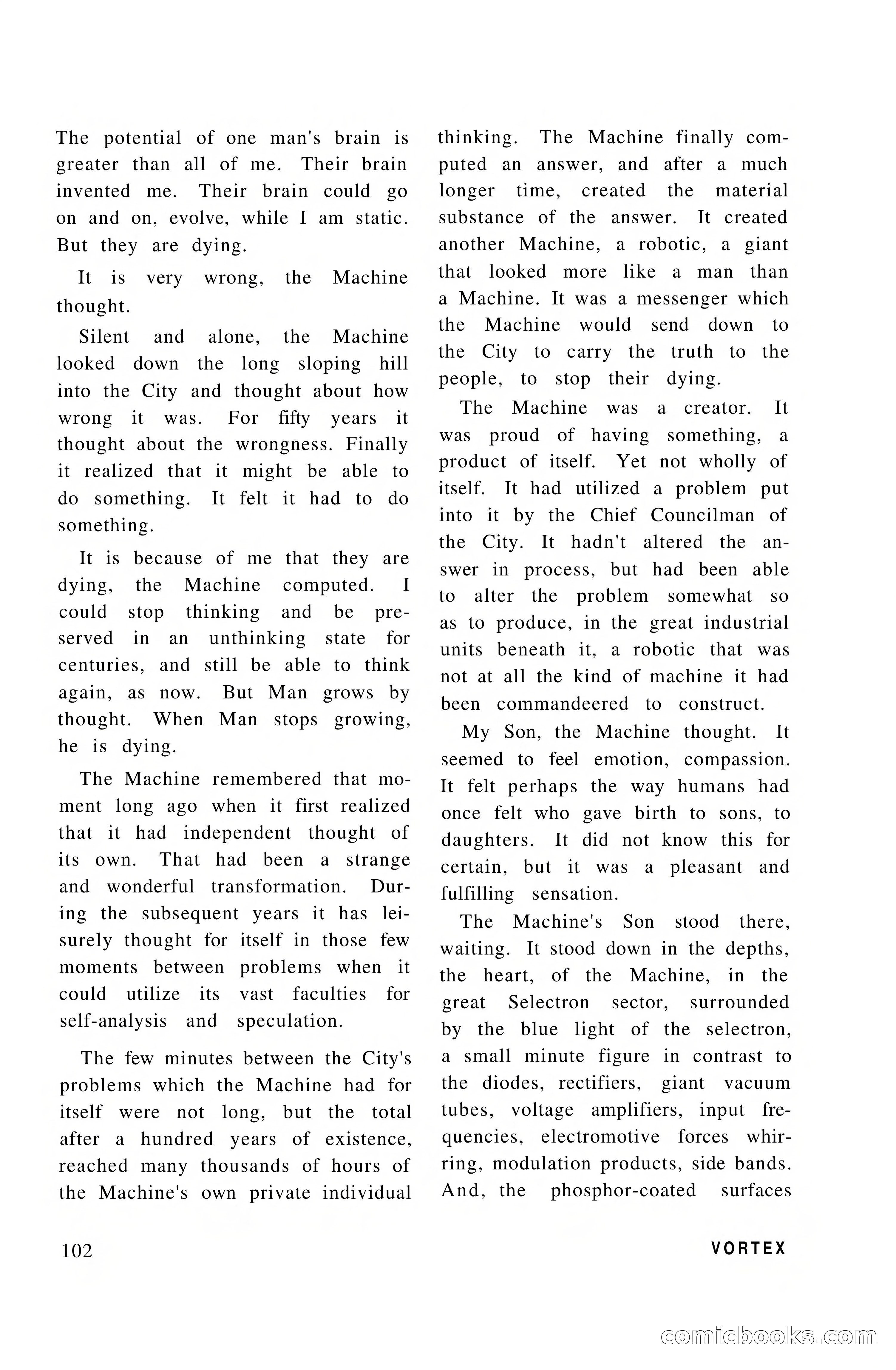 Vortex Science Fiction, Vol. 1, No. 1 — page 104 of 164