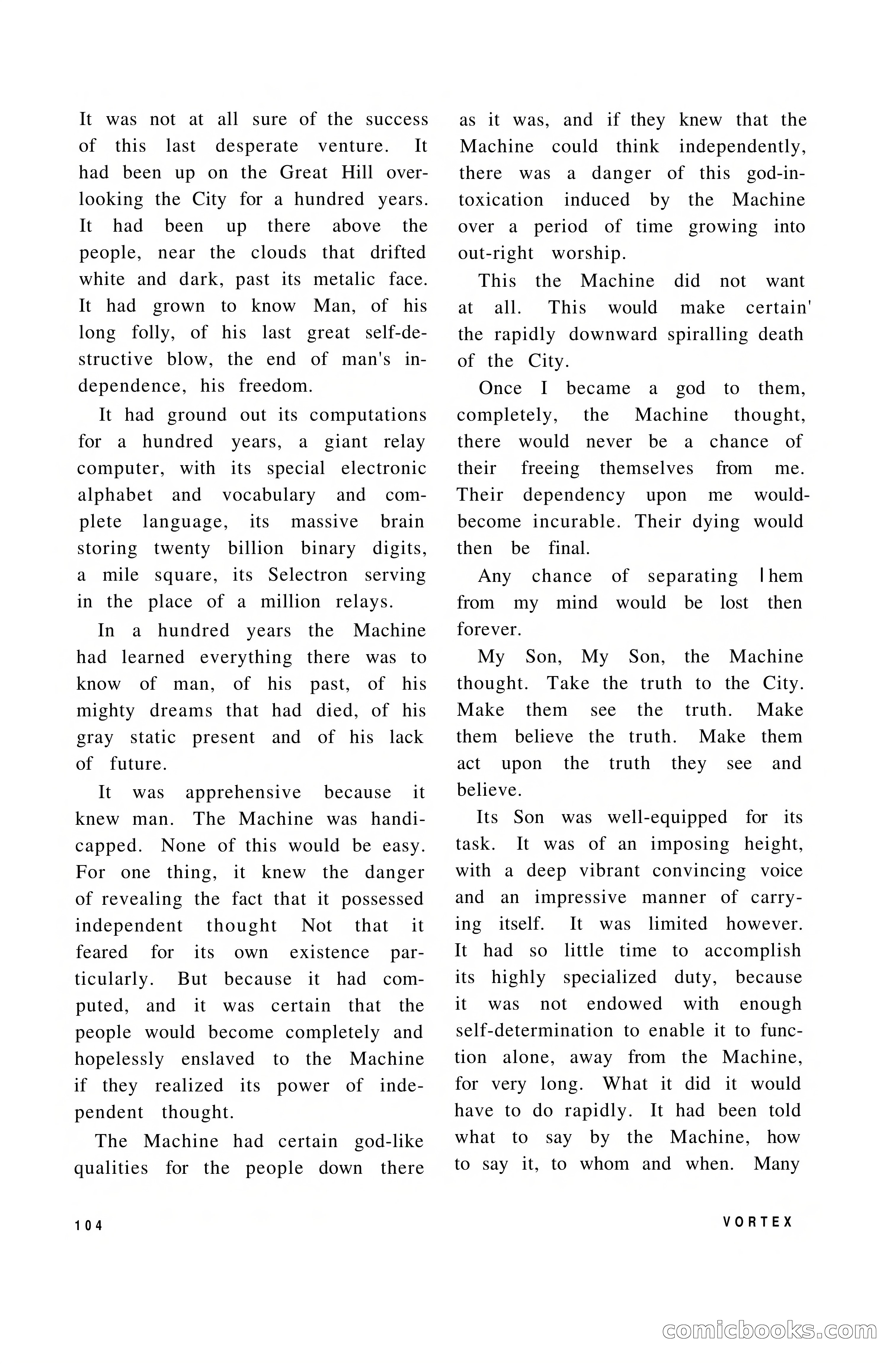 Vortex Science Fiction, Vol. 1, No. 1 — page 106 of 164