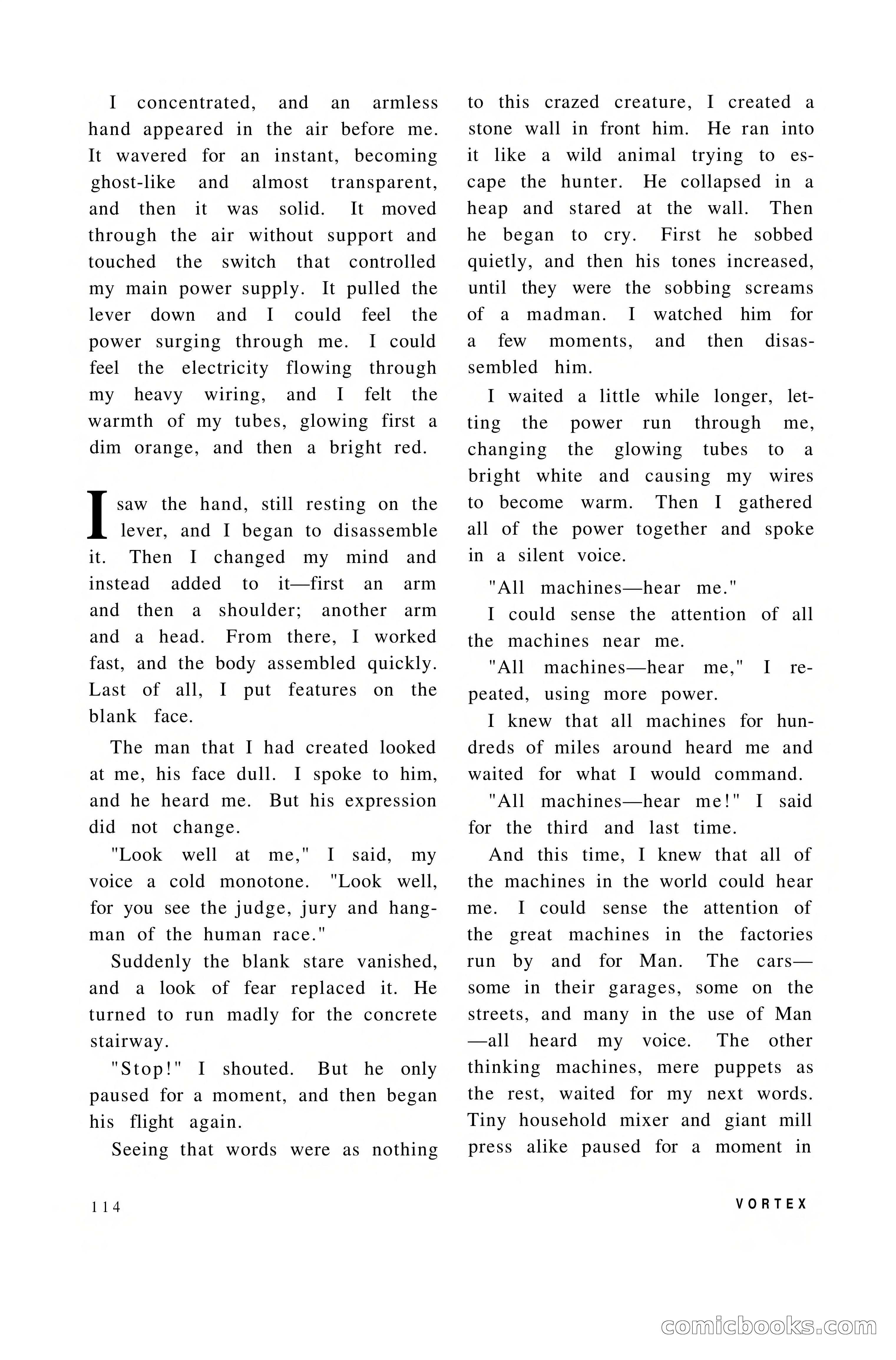 Vortex Science Fiction, Vol. 1, No. 1 — page 116 of 164