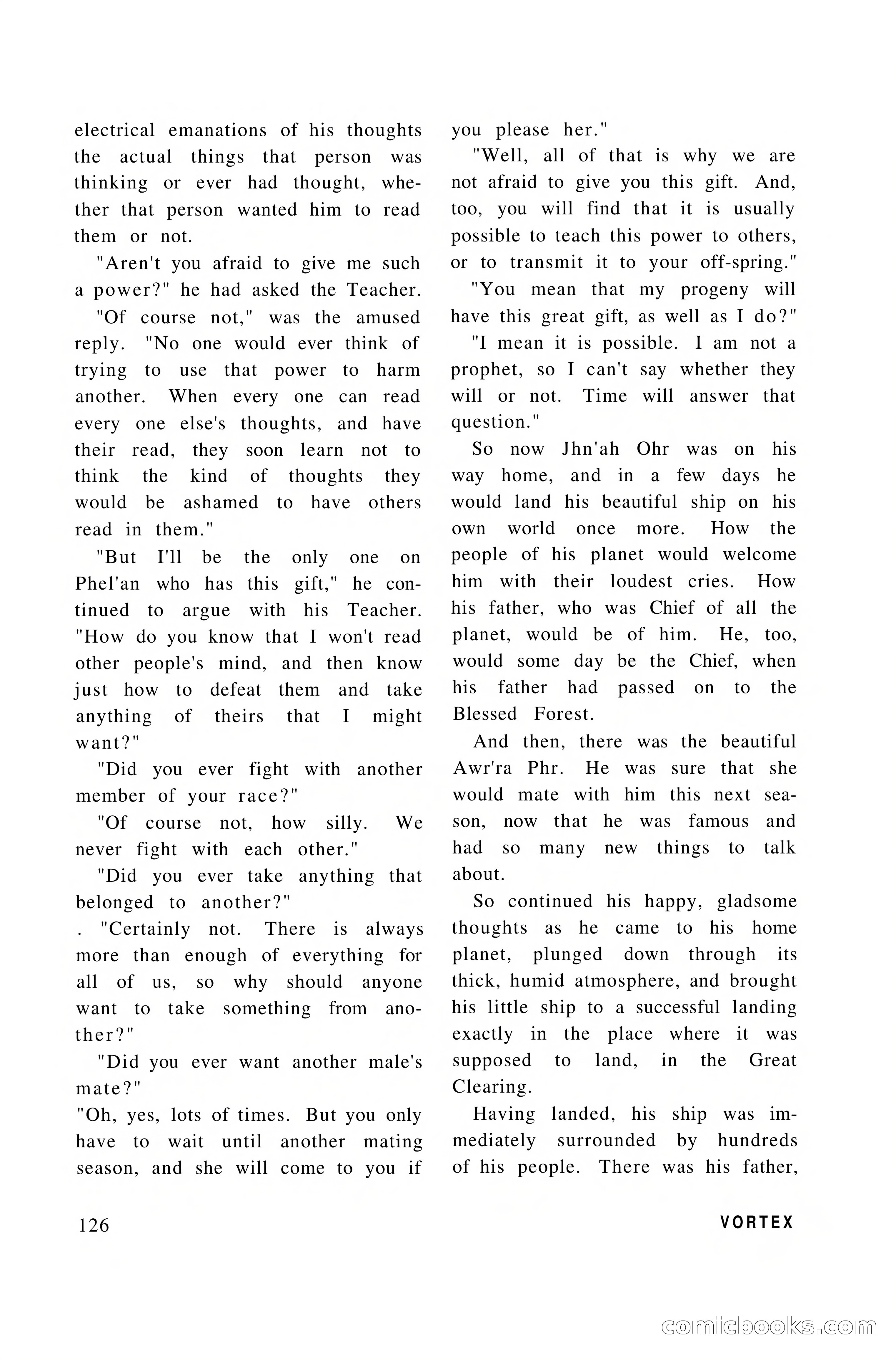 Vortex Science Fiction, Vol. 1, No. 1 — page 128 of 164