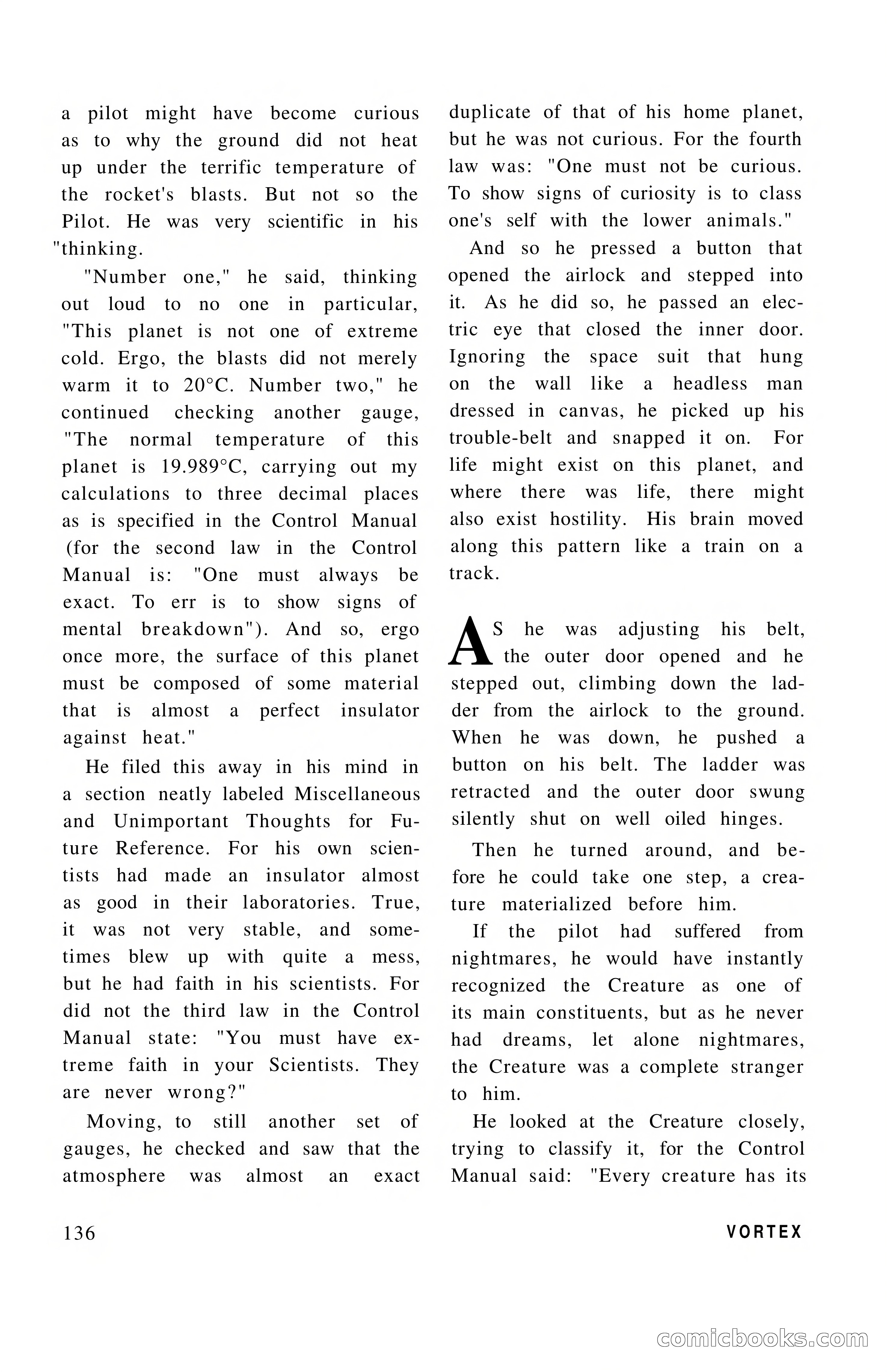 Vortex Science Fiction, Vol. 1, No. 1 — page 138 of 164