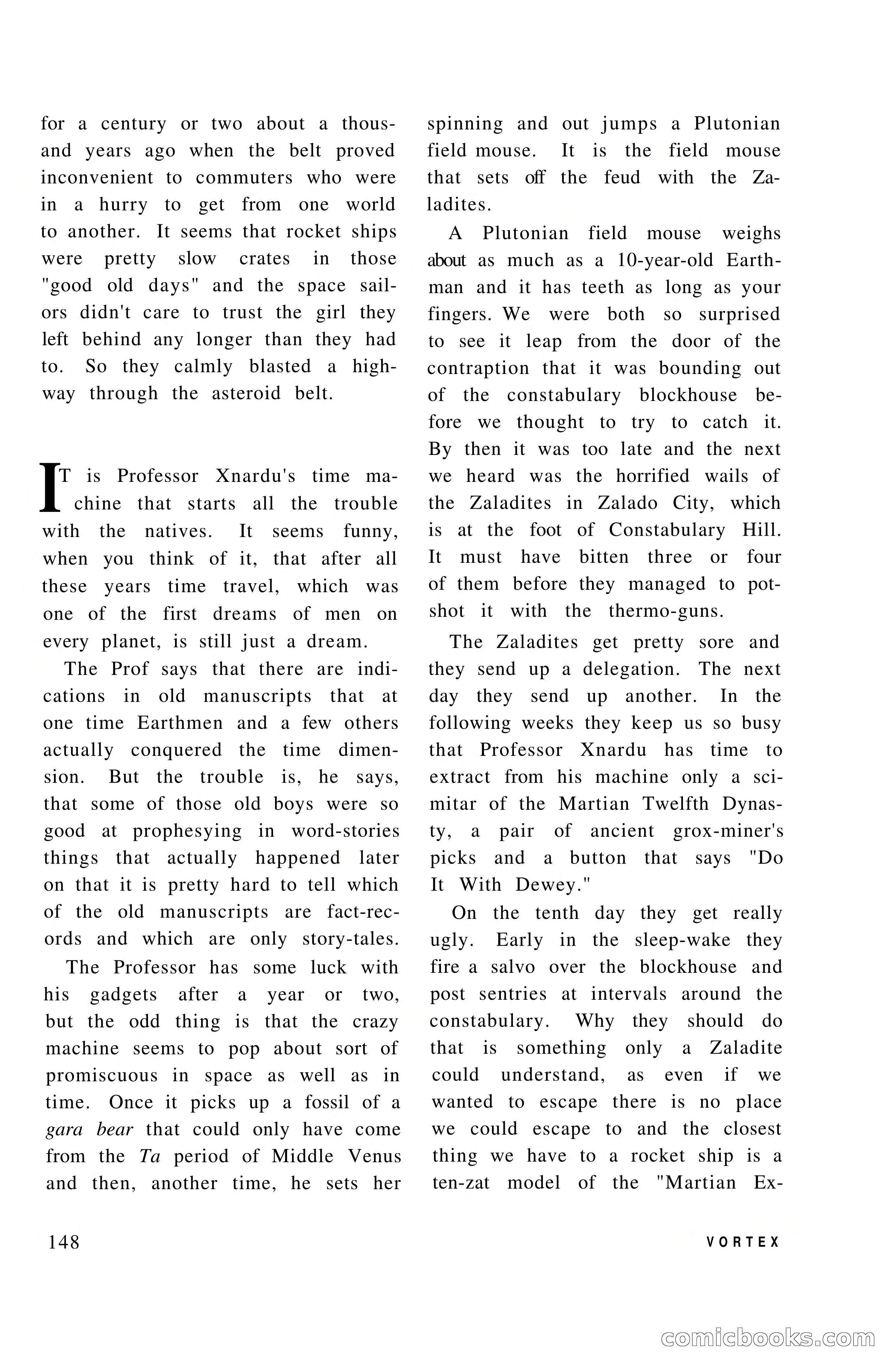 Vortex Science Fiction, Vol. 1, No. 1 — page 150 of 164