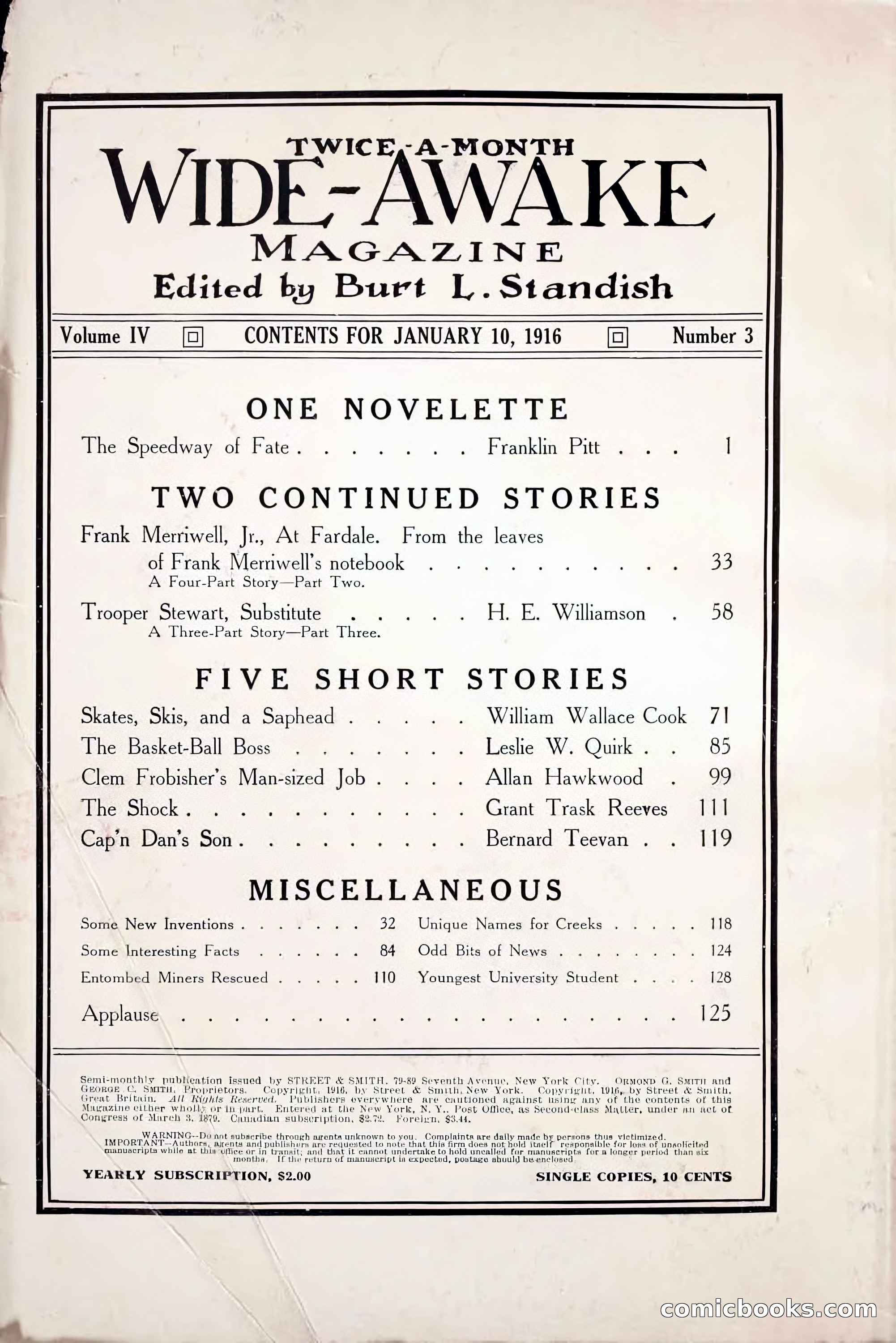 Wide-Awake Magazine, January 10, 1916 — page 2 of 132