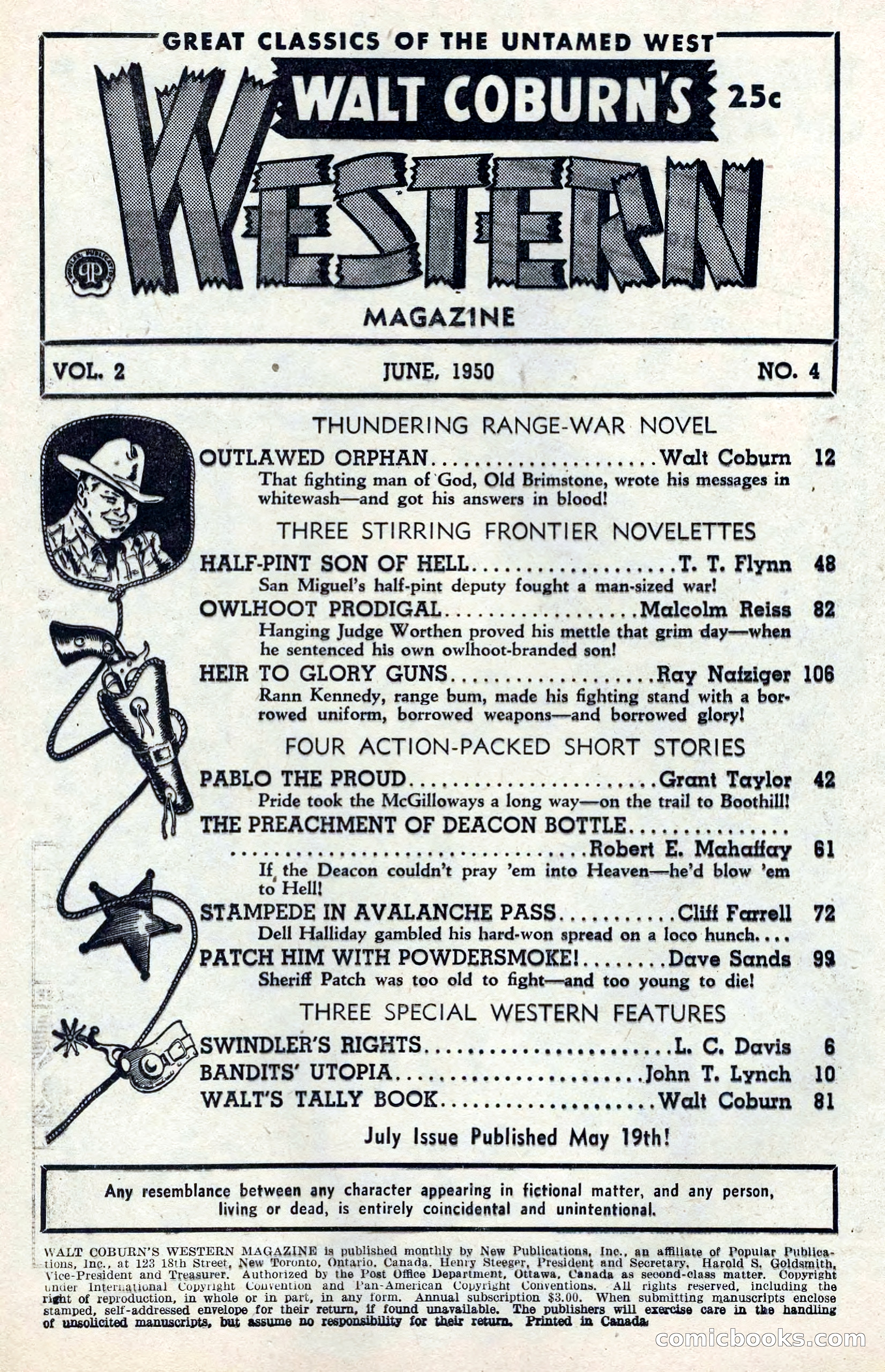 Walt Coburn's Western Magazine, June 1950 — page 4 of 132