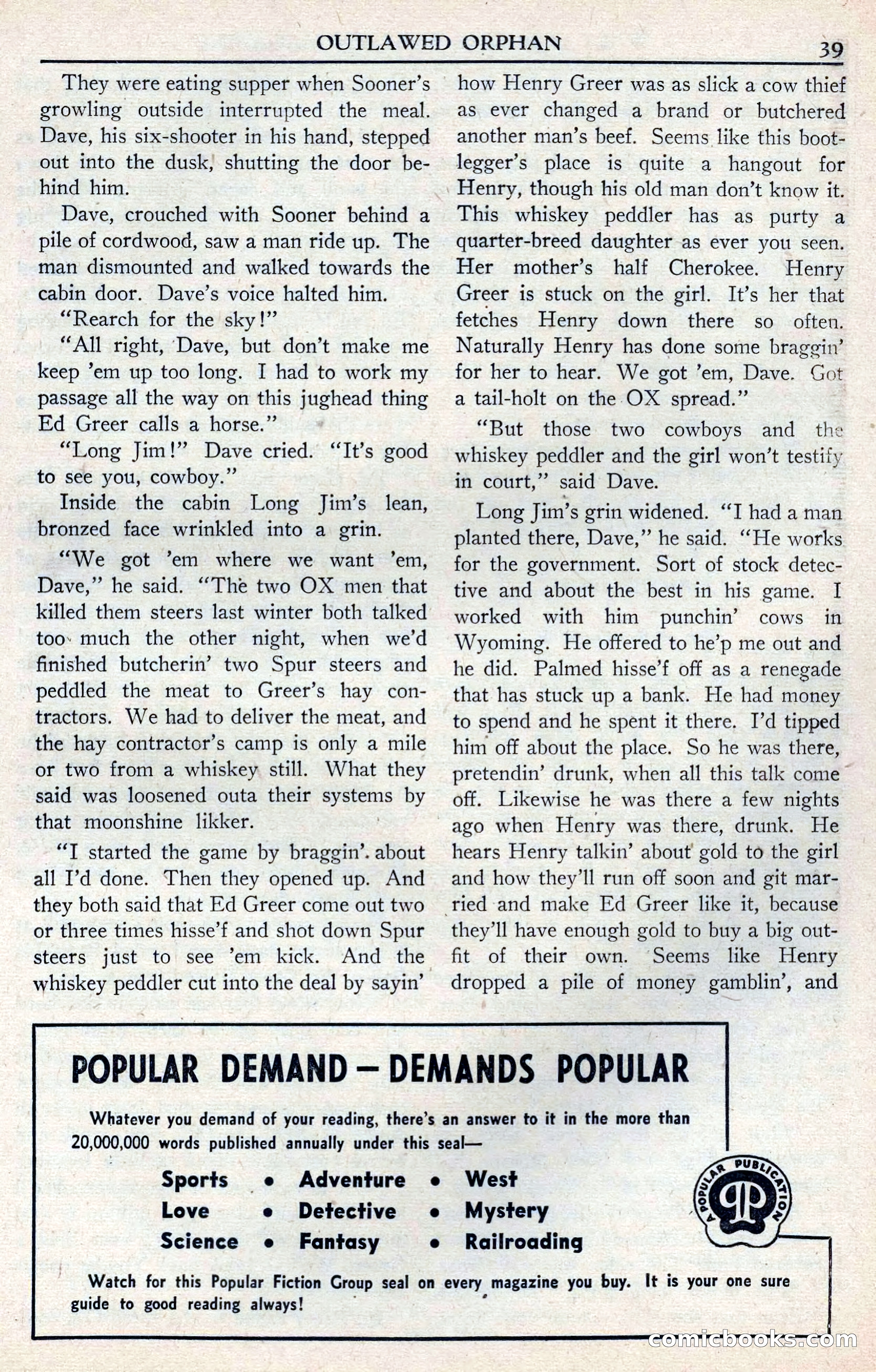 Walt Coburn's Western Magazine, June 1950 — page 39 of 132