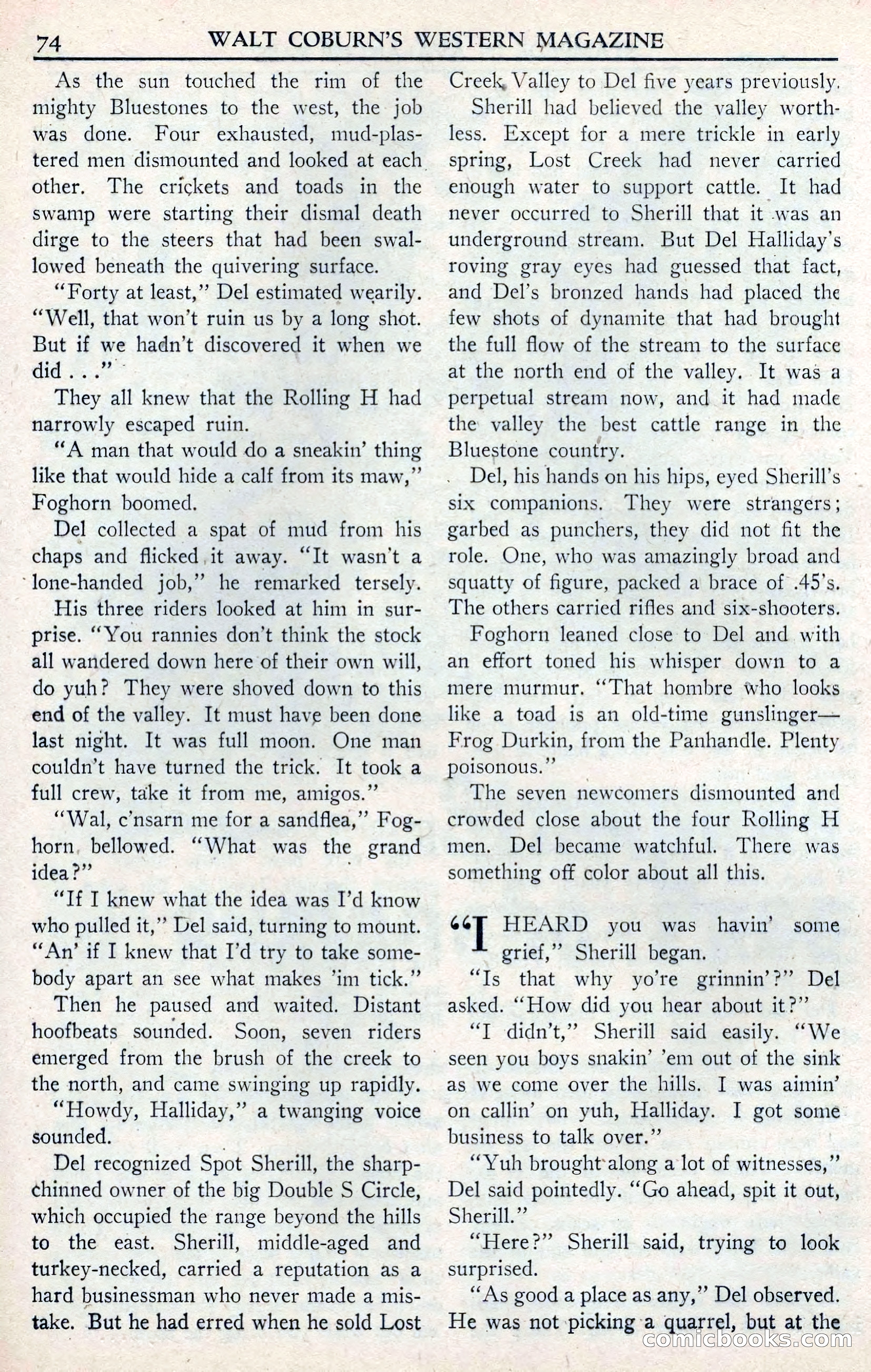 Walt Coburn's Western Magazine, June 1950 — page 74 of 132