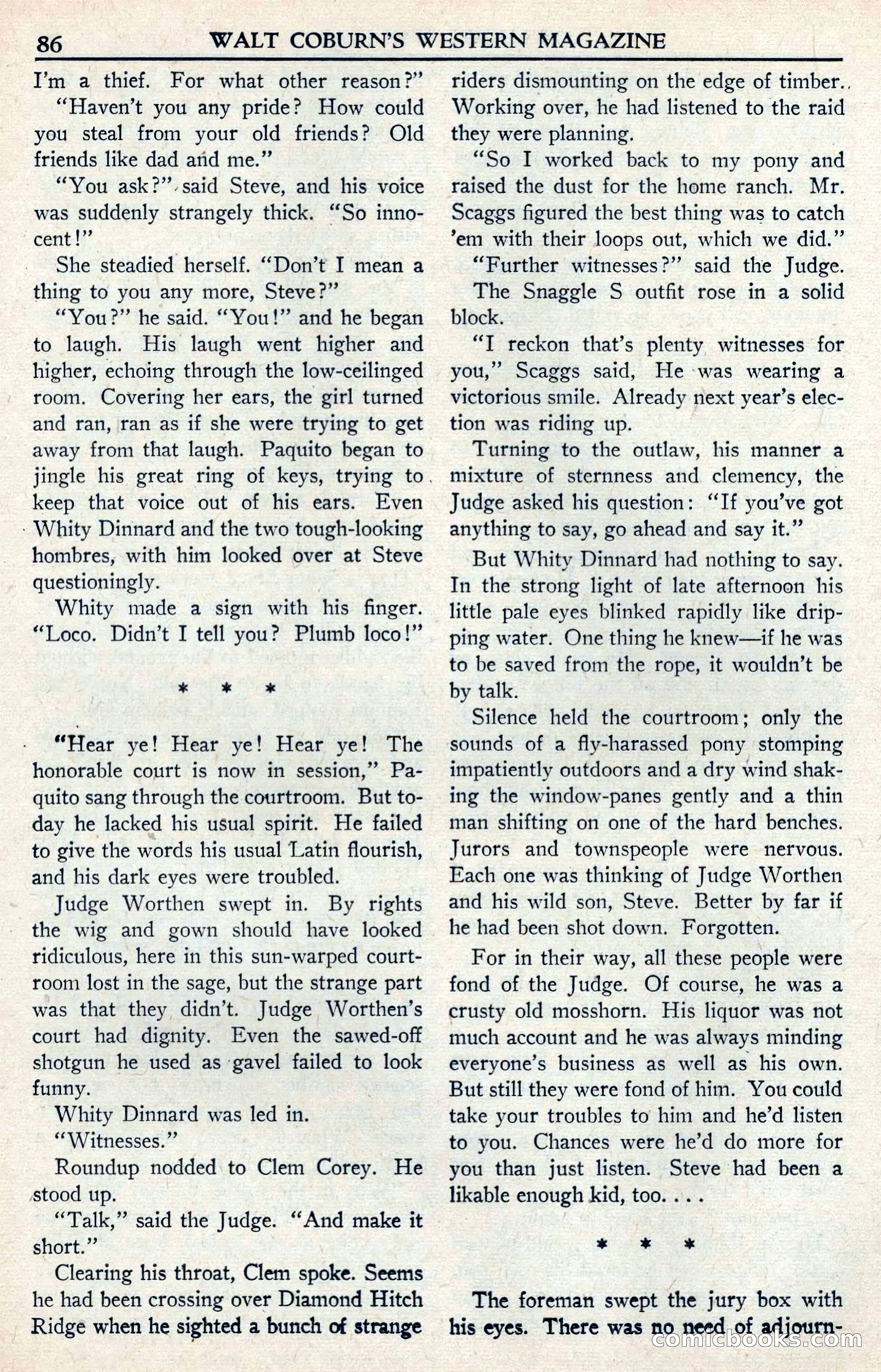 Walt Coburn's Western Magazine, June 1950 — page 86 of 132