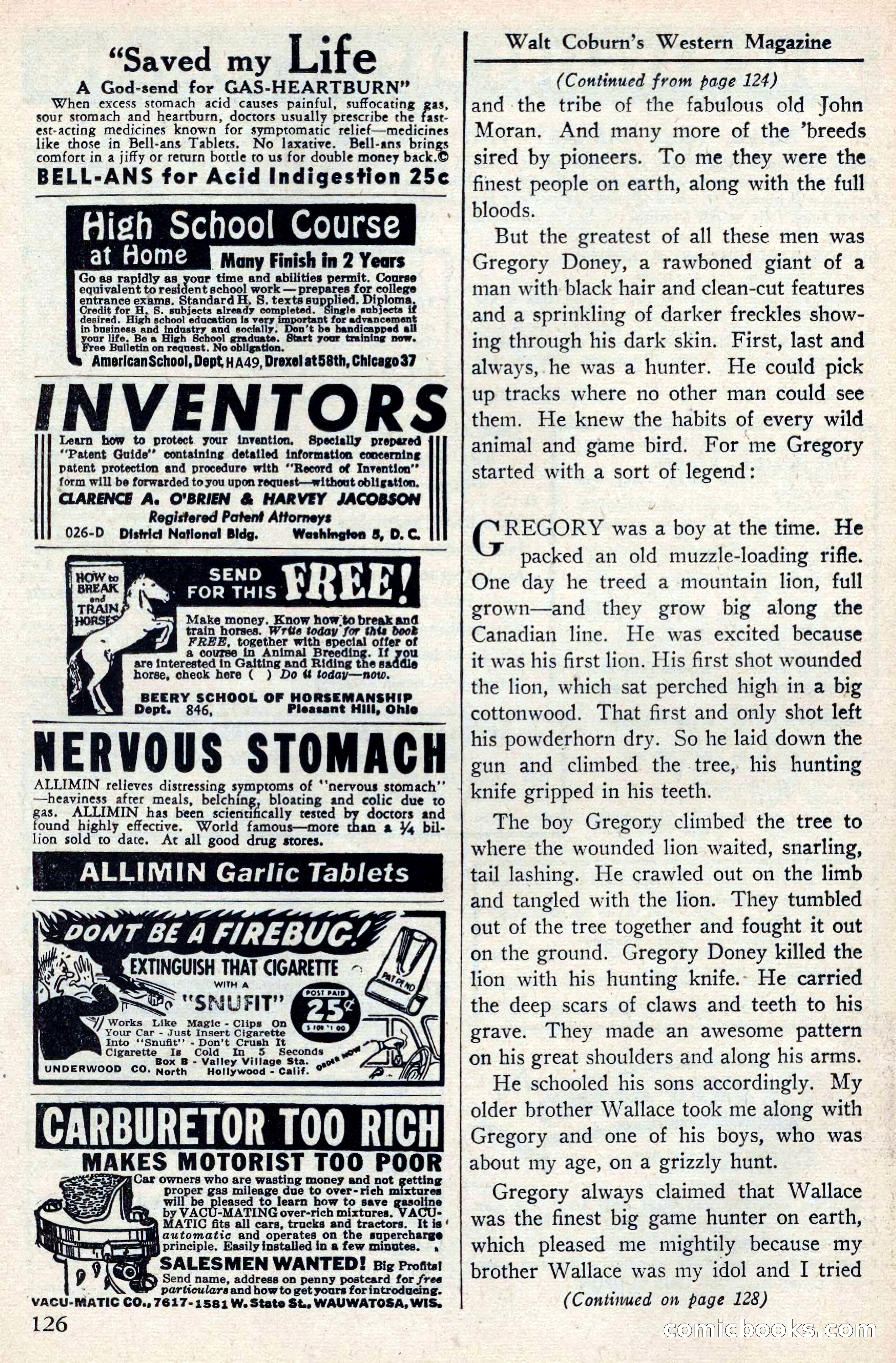 Walt Coburn's Western Magazine, June 1950 — page 126 of 132