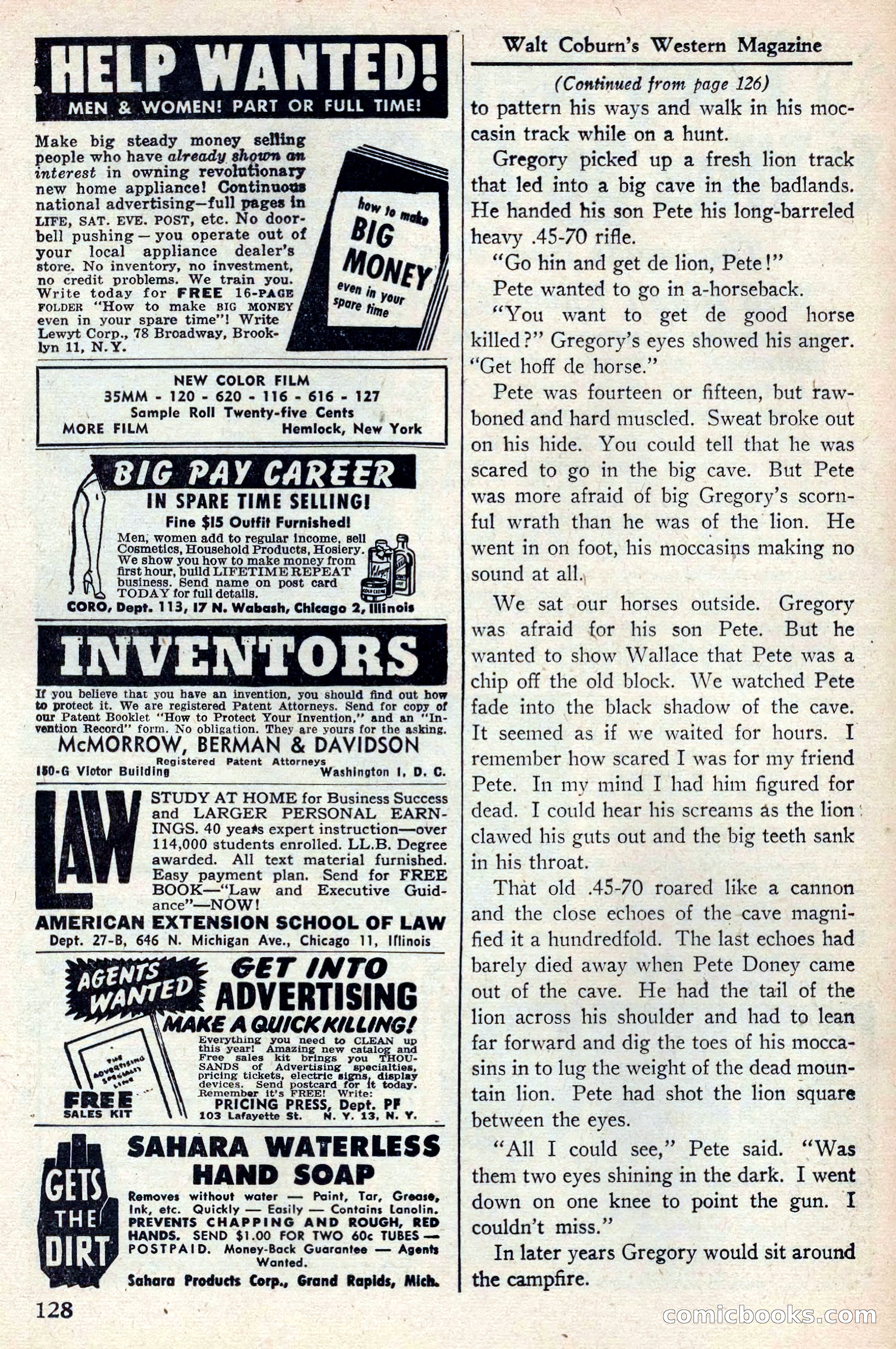 Walt Coburn's Western Magazine, June 1950 — page 128 of 132