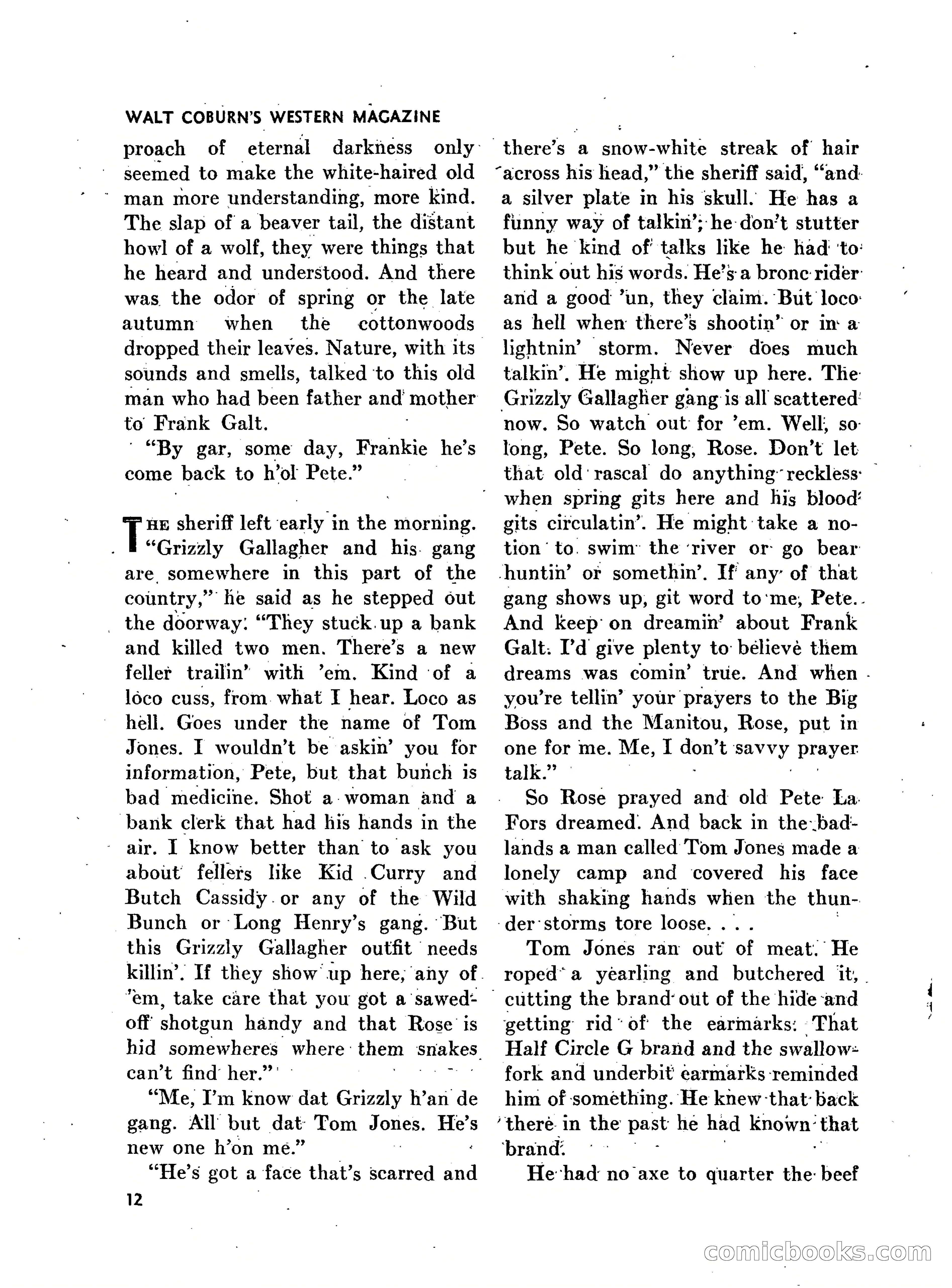 Walt Coburn's Western Magazine, March 1951 — page 12 of 116