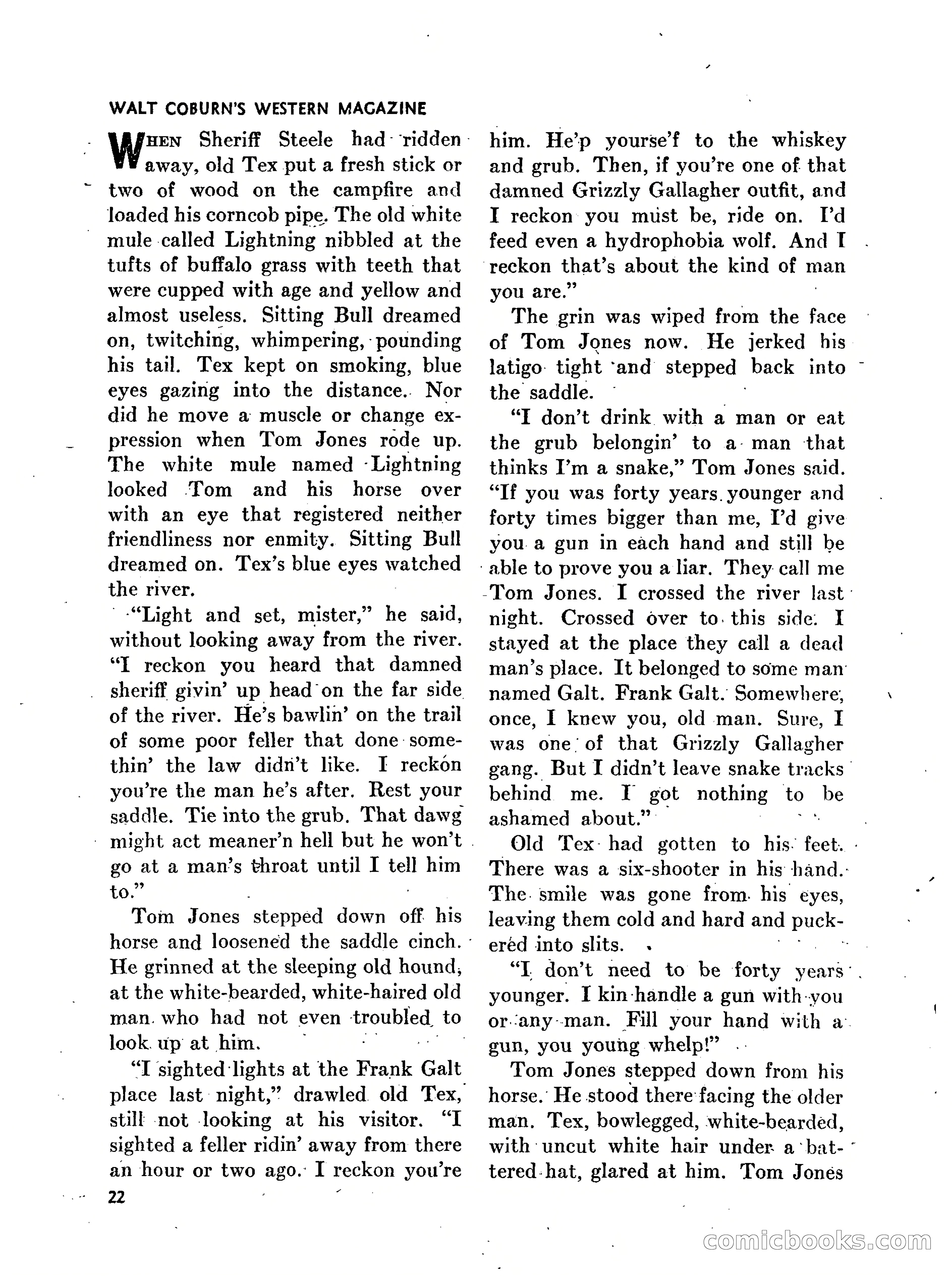 Walt Coburn's Western Magazine, March 1951 — page 22 of 116