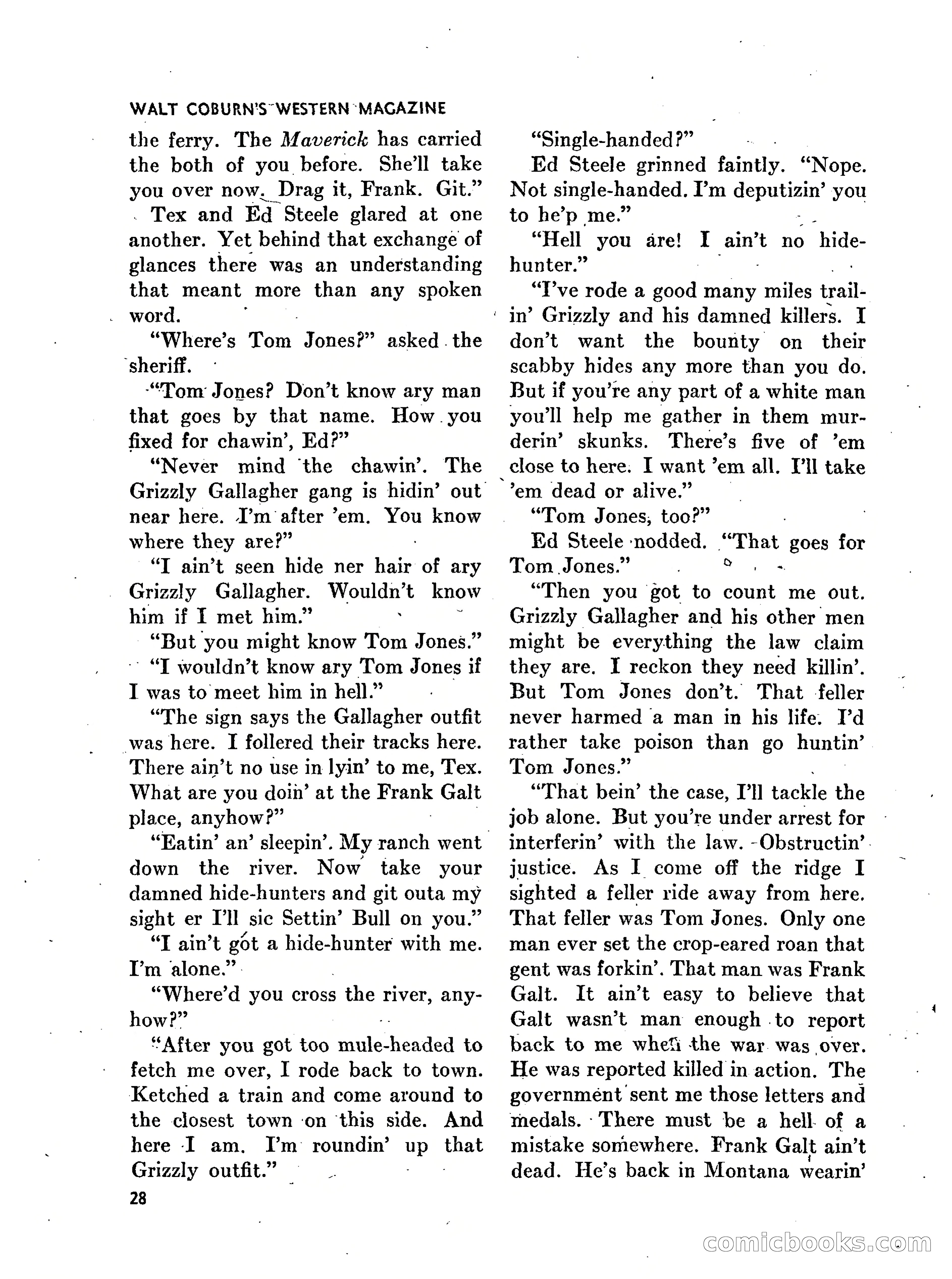 Walt Coburn's Western Magazine, March 1951 — page 28 of 116