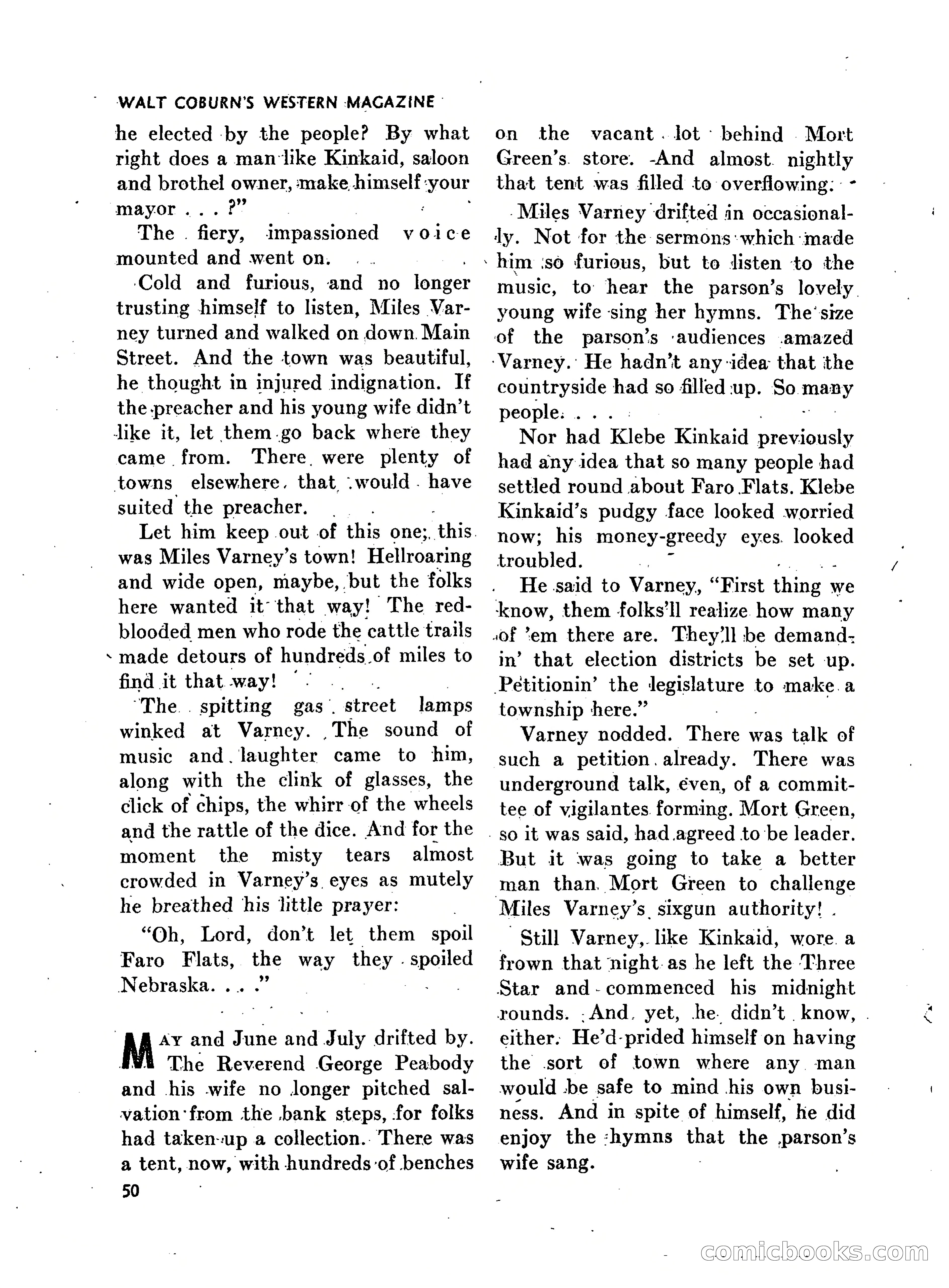 Walt Coburn's Western Magazine, March 1951 — page 50 of 116