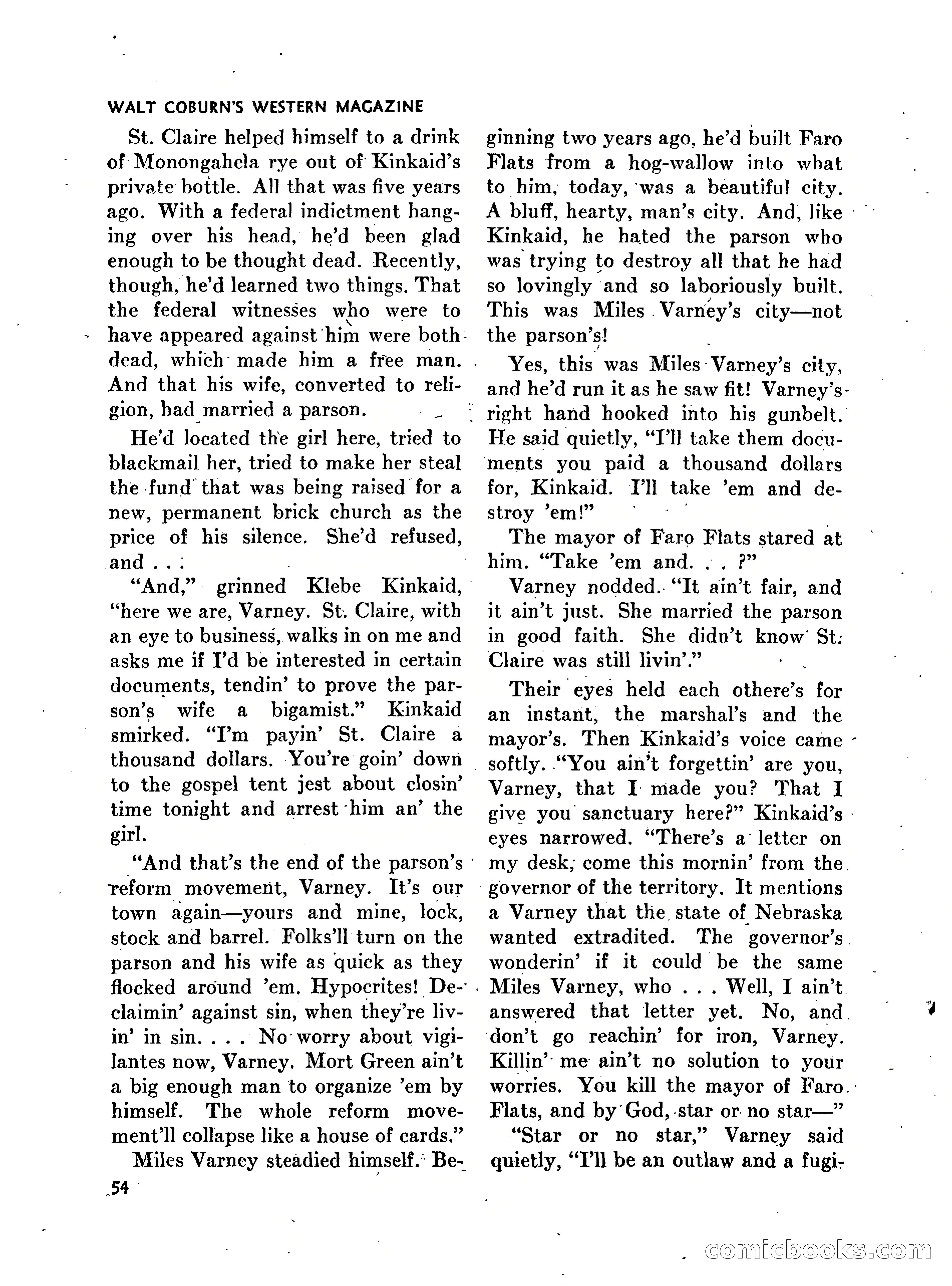 Walt Coburn's Western Magazine, March 1951 — page 54 of 116