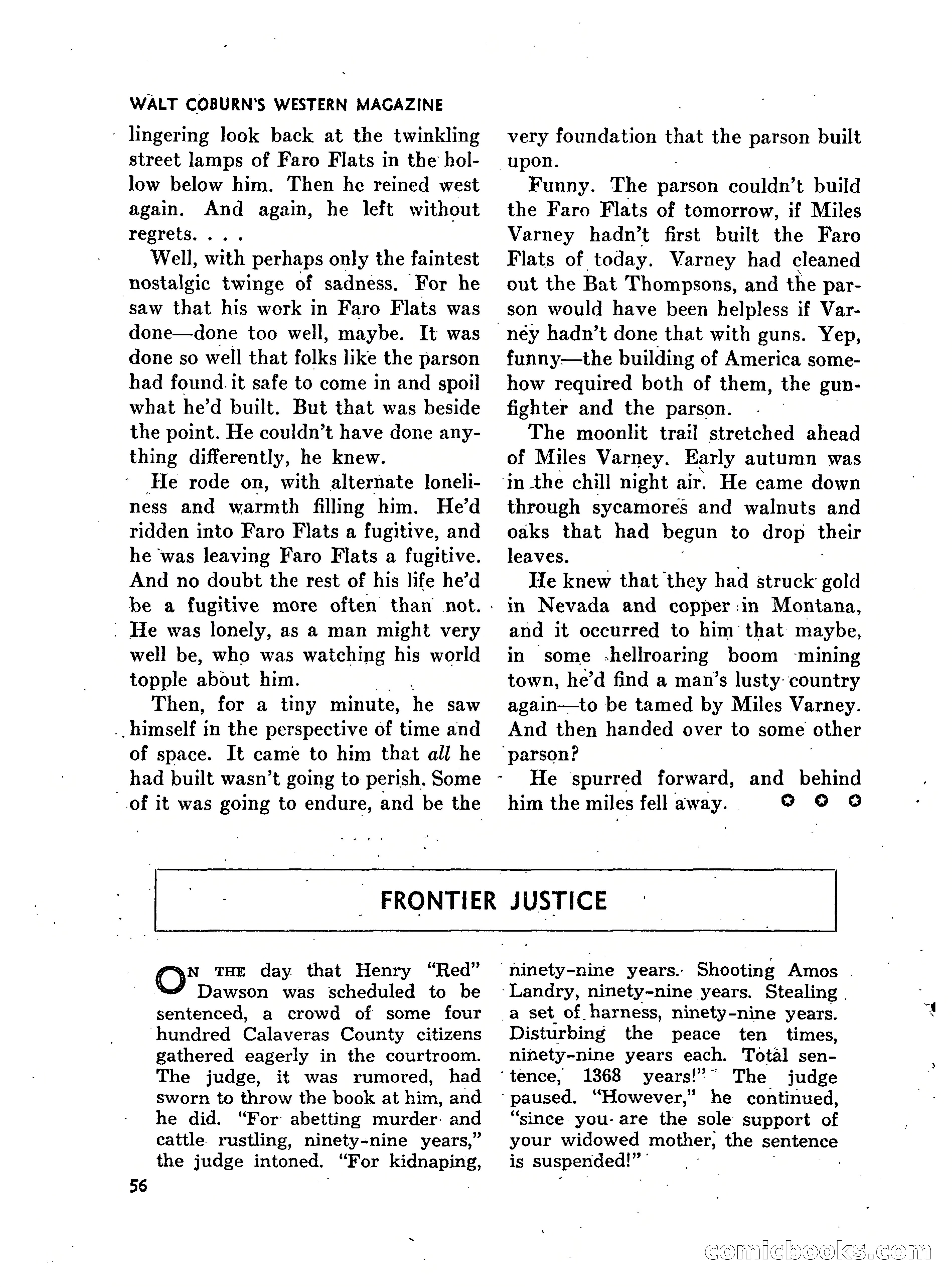 Walt Coburn's Western Magazine, March 1951 — page 56 of 116