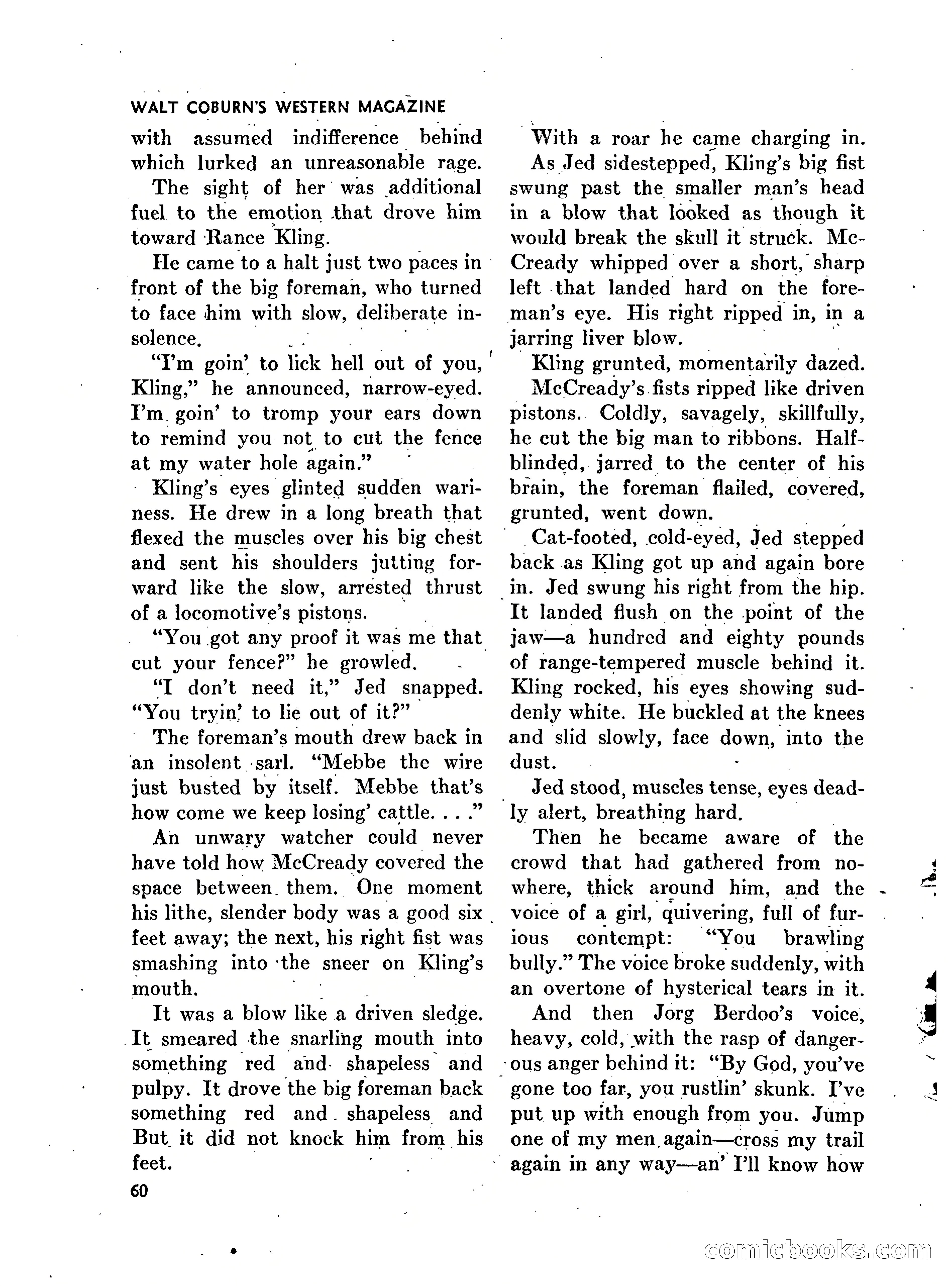 Walt Coburn's Western Magazine, March 1951 — page 60 of 116