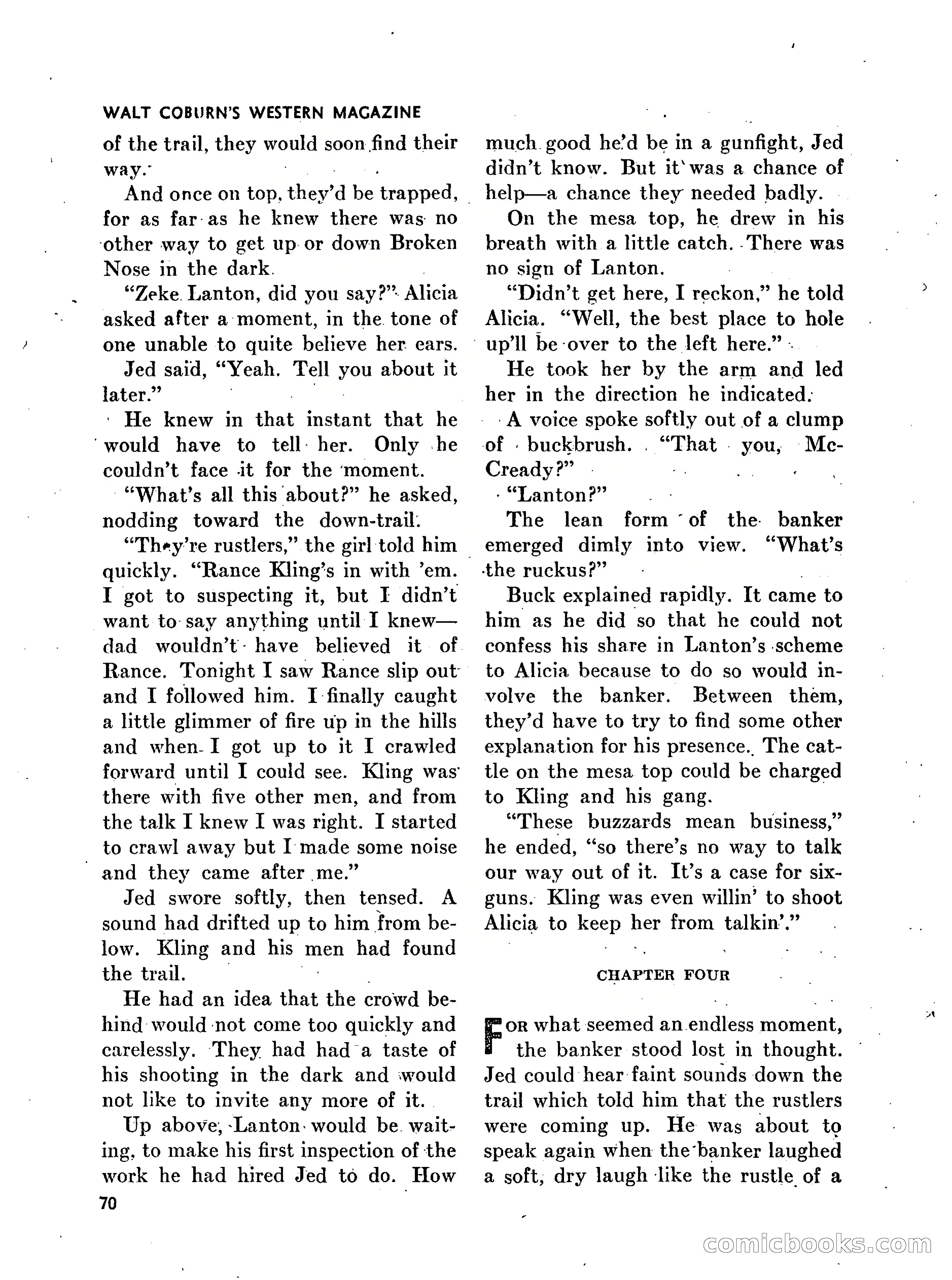 Walt Coburn's Western Magazine, March 1951 — page 70 of 116