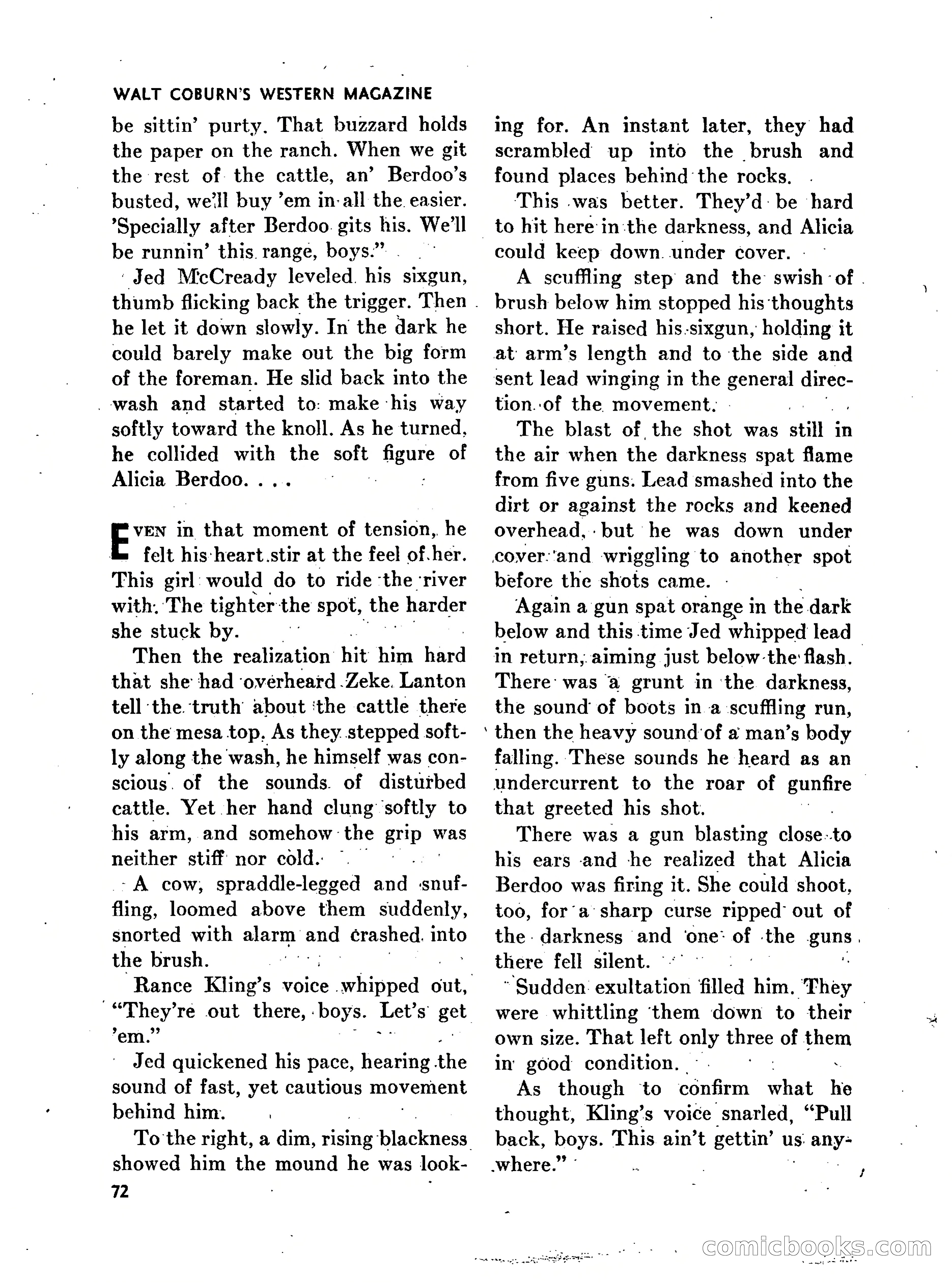 Walt Coburn's Western Magazine, March 1951 — page 72 of 116