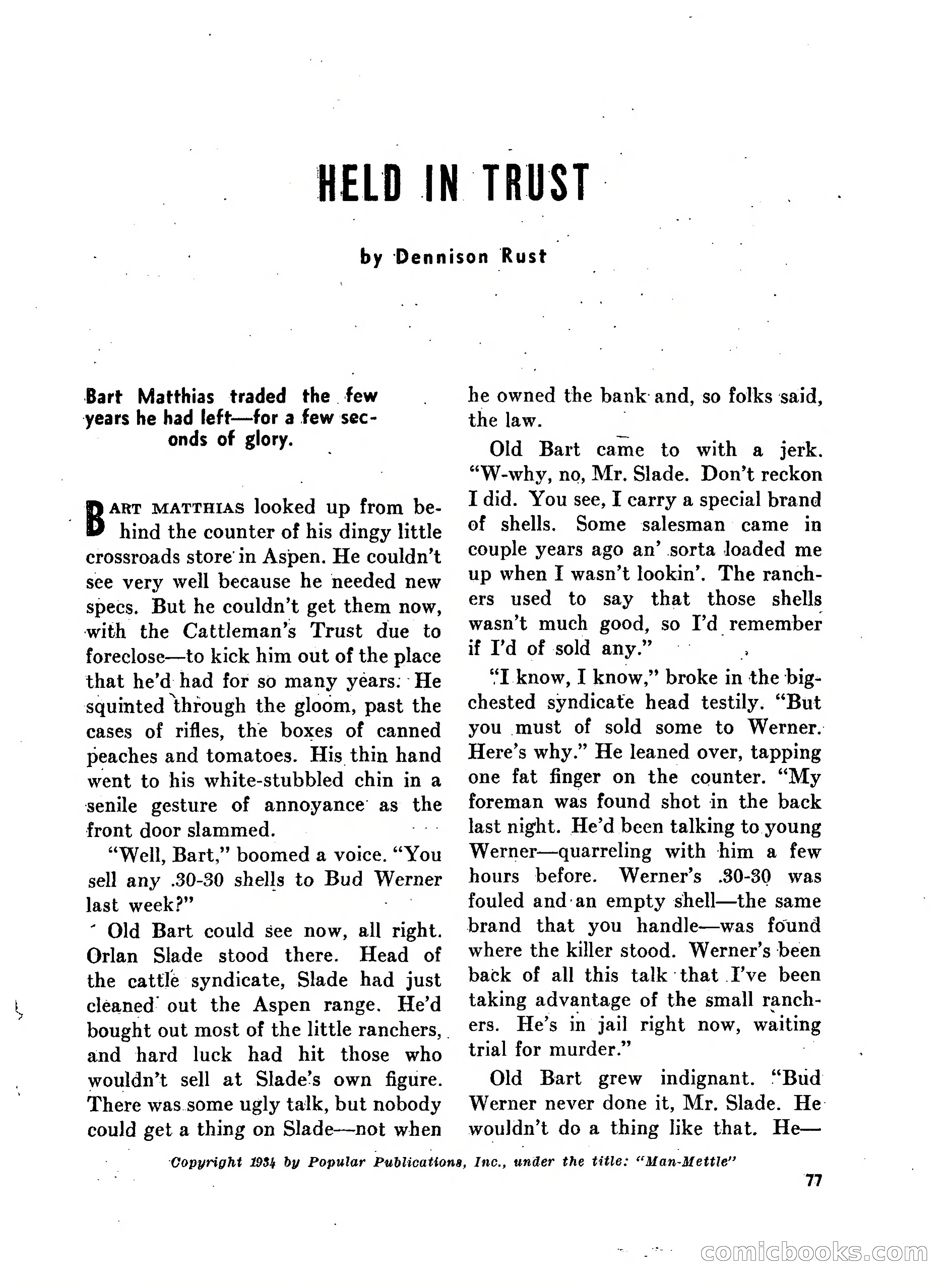 Walt Coburn's Western Magazine, March 1951 — page 77 of 116