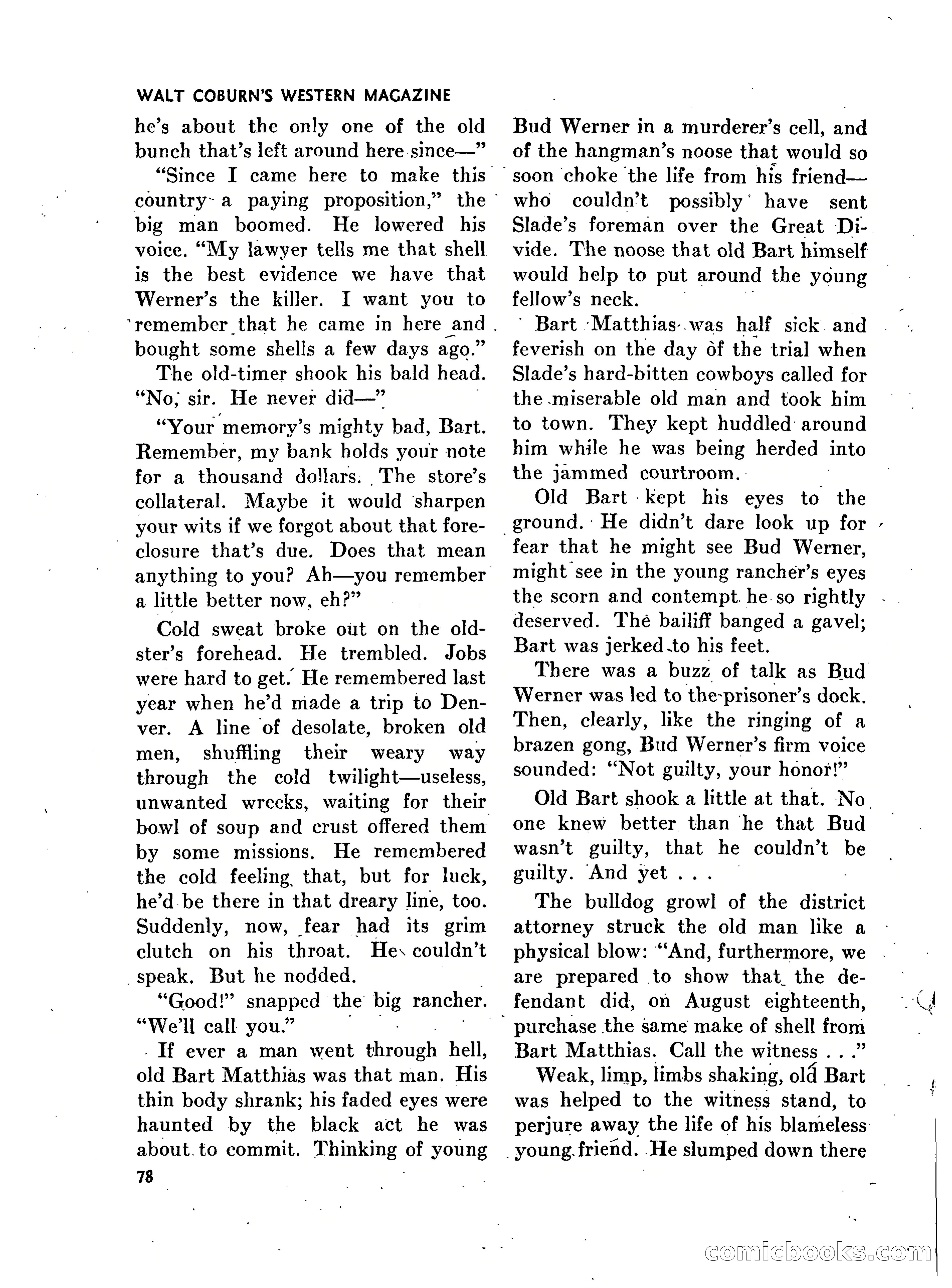 Walt Coburn's Western Magazine, March 1951 — page 78 of 116