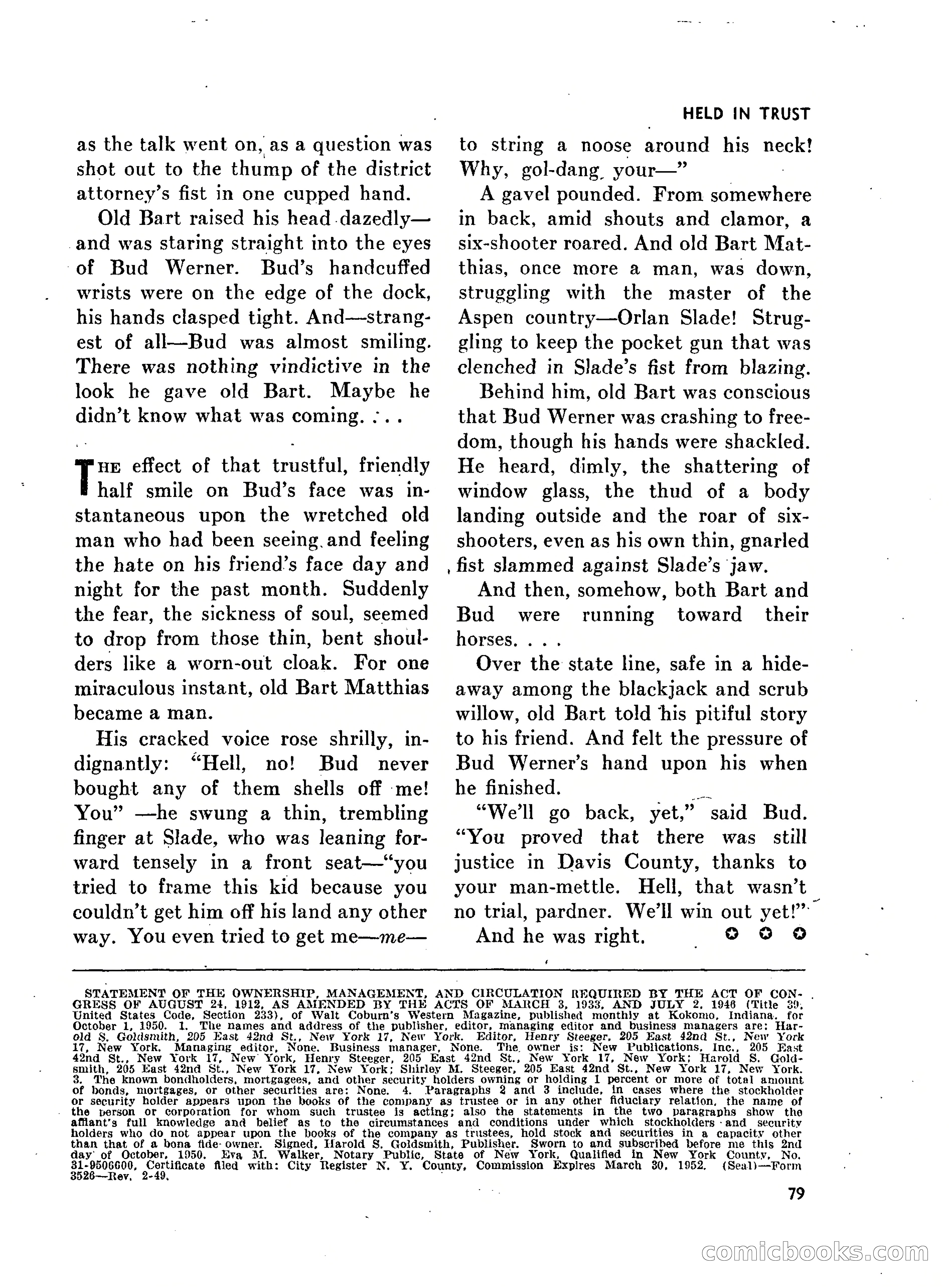 Walt Coburn's Western Magazine, March 1951 — page 79 of 116