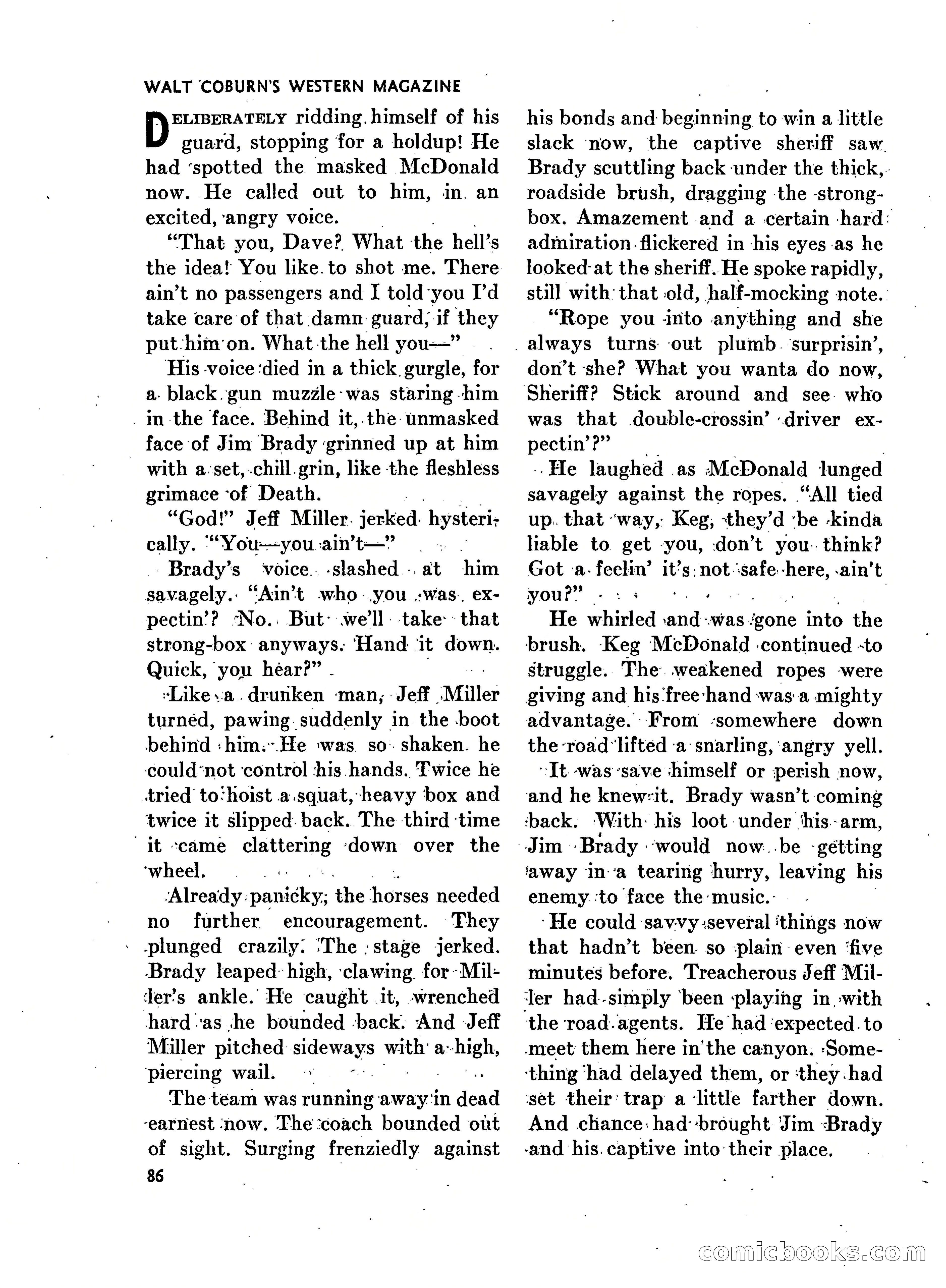 Walt Coburn's Western Magazine, March 1951 — page 86 of 116