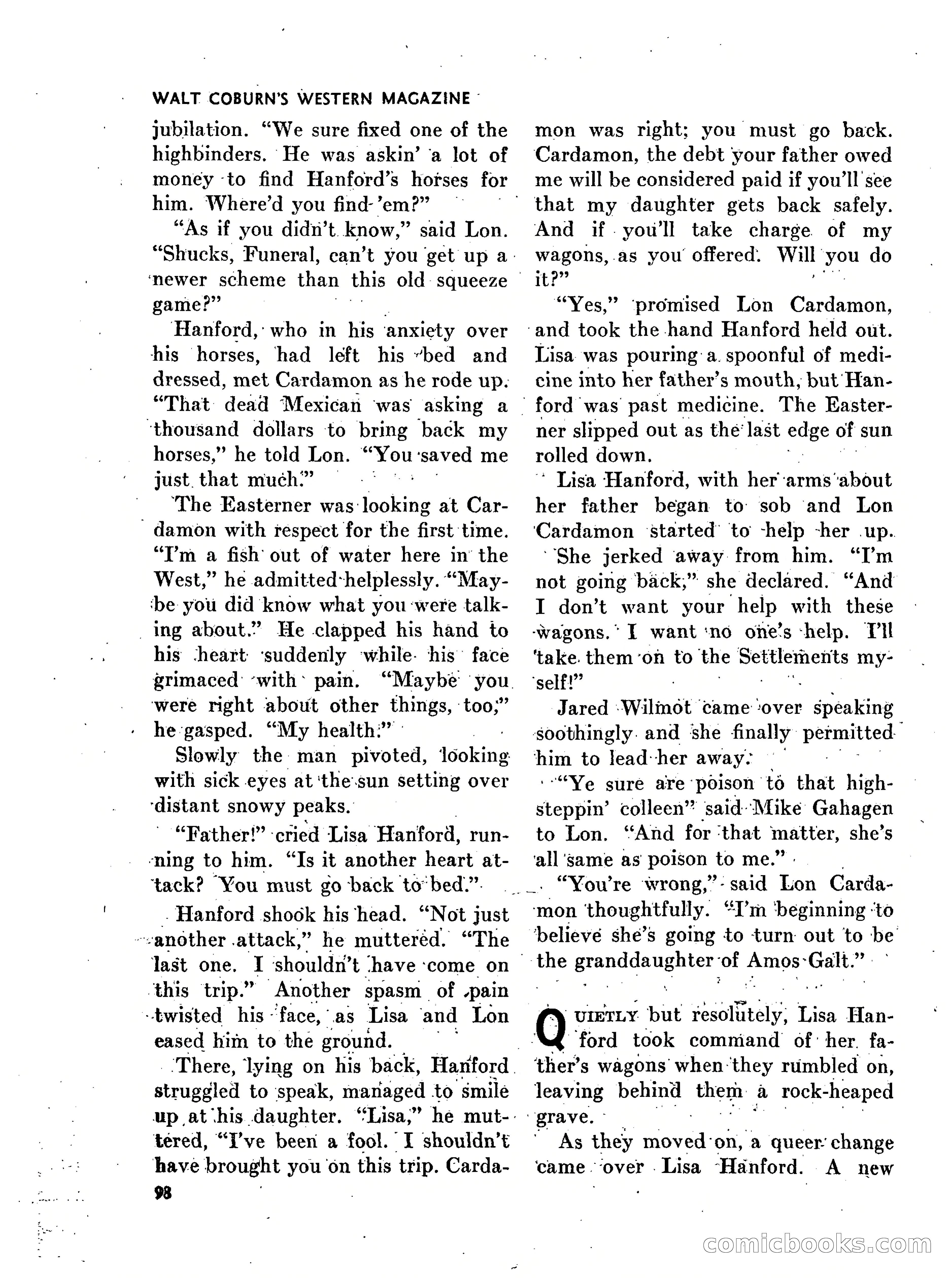Walt Coburn's Western Magazine, March 1951 — page 98 of 116