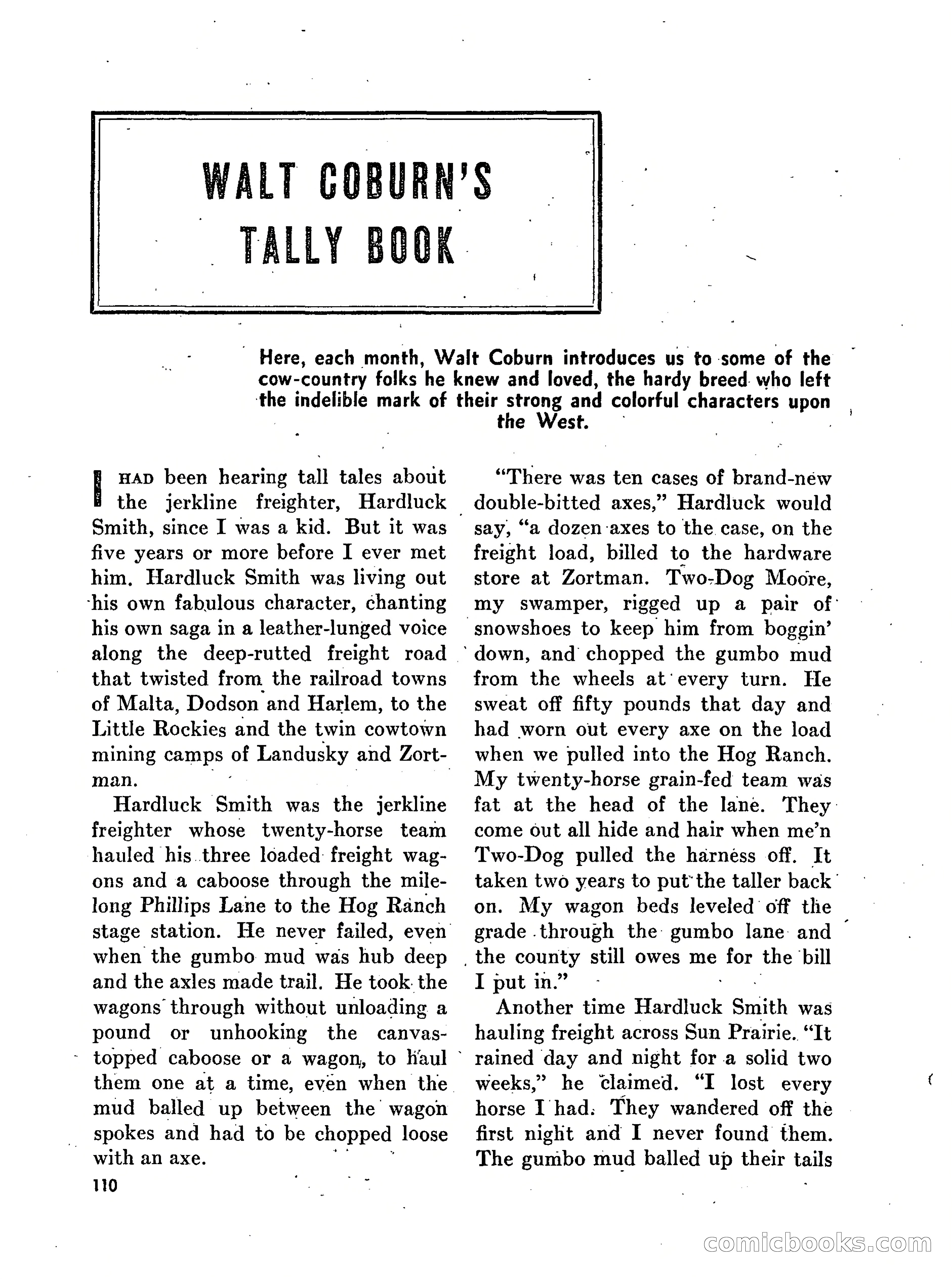 Walt Coburn's Western Magazine, March 1951 — page 110 of 116