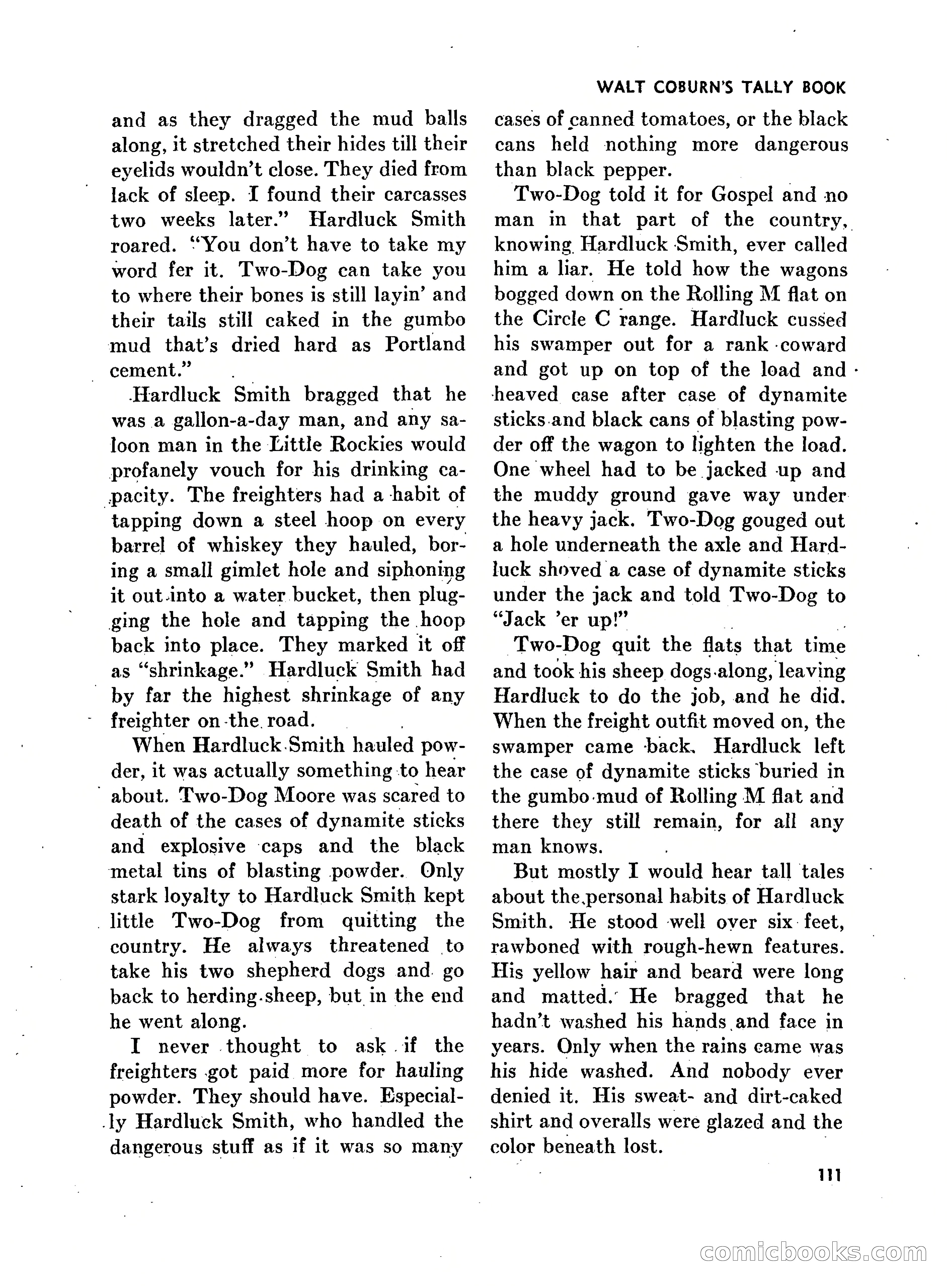 Walt Coburn's Western Magazine, March 1951 — page 111 of 116