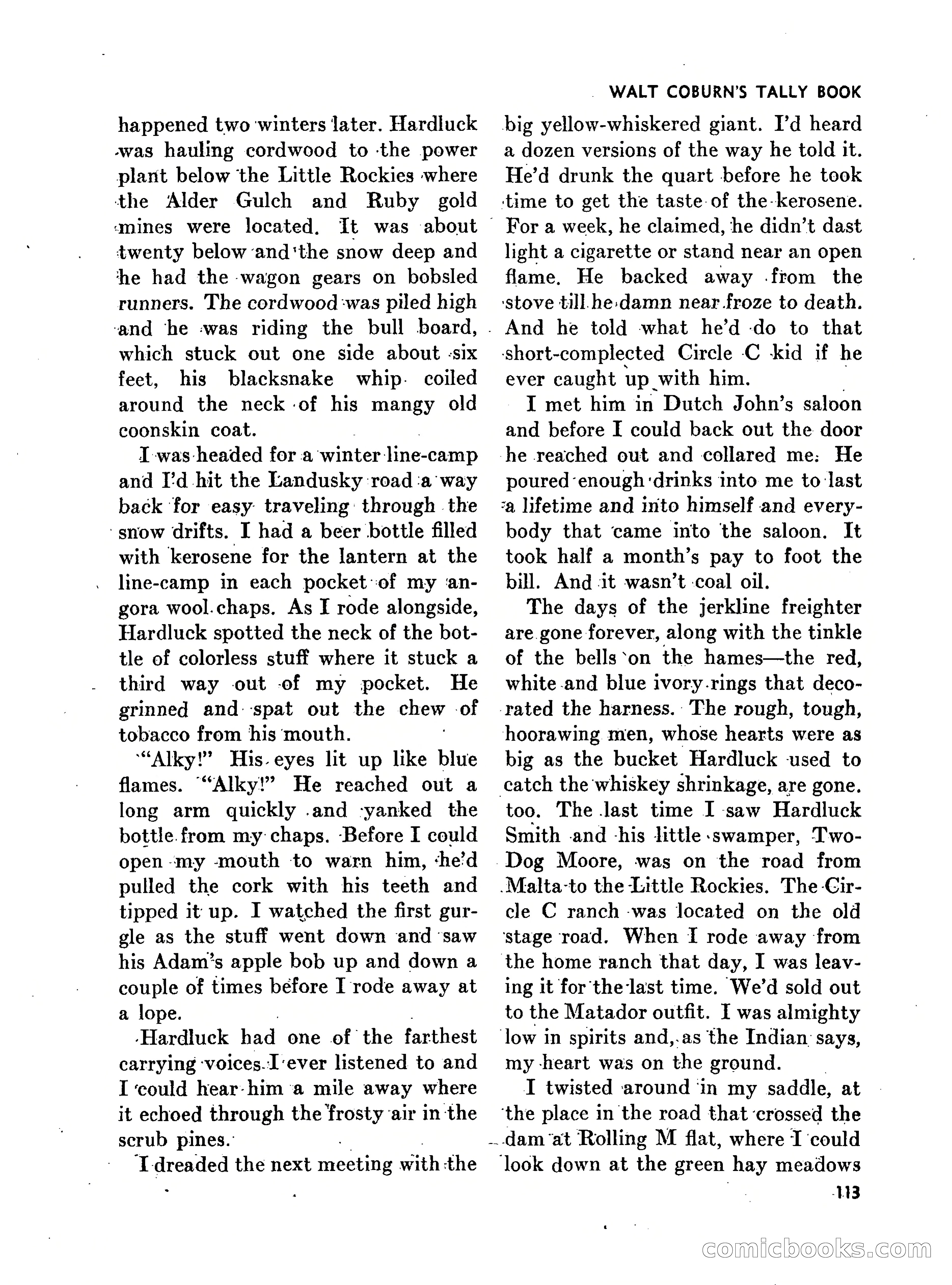 Walt Coburn's Western Magazine, March 1951 — page 113 of 116