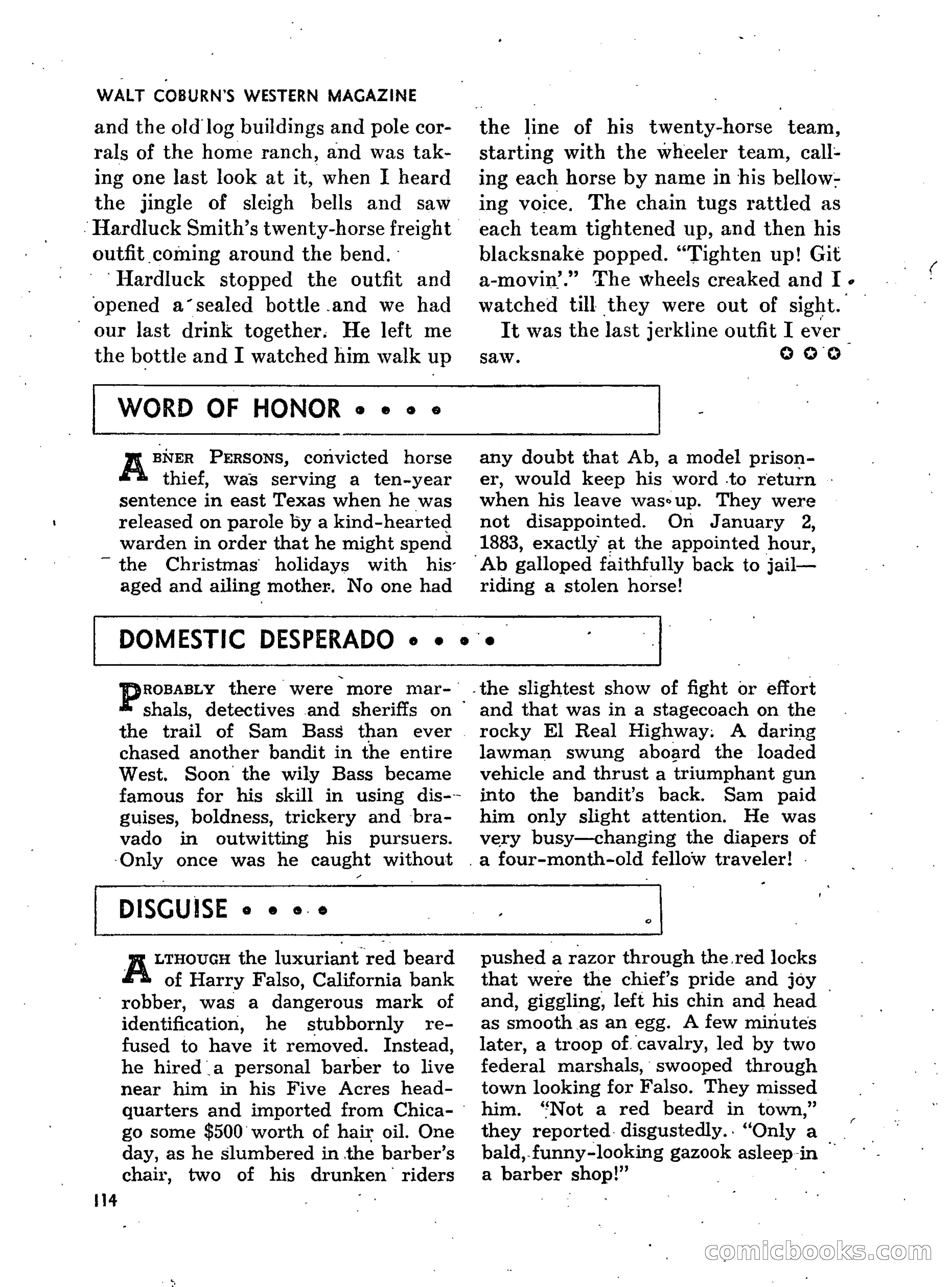 Walt Coburn's Western Magazine, March 1951 — page 114 of 116