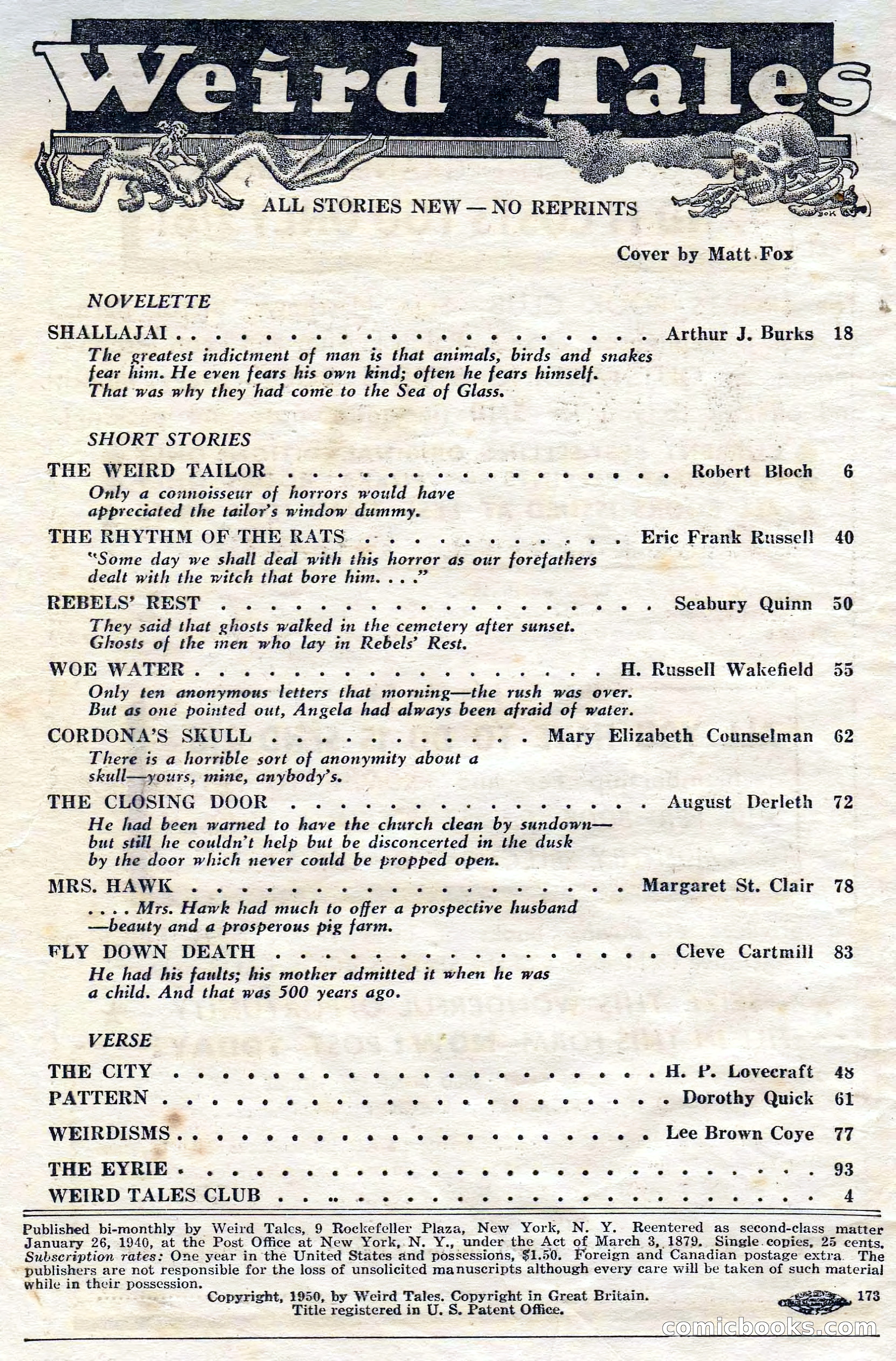 Weird Tales, July 1950 (British Edition) — page 3 of 97