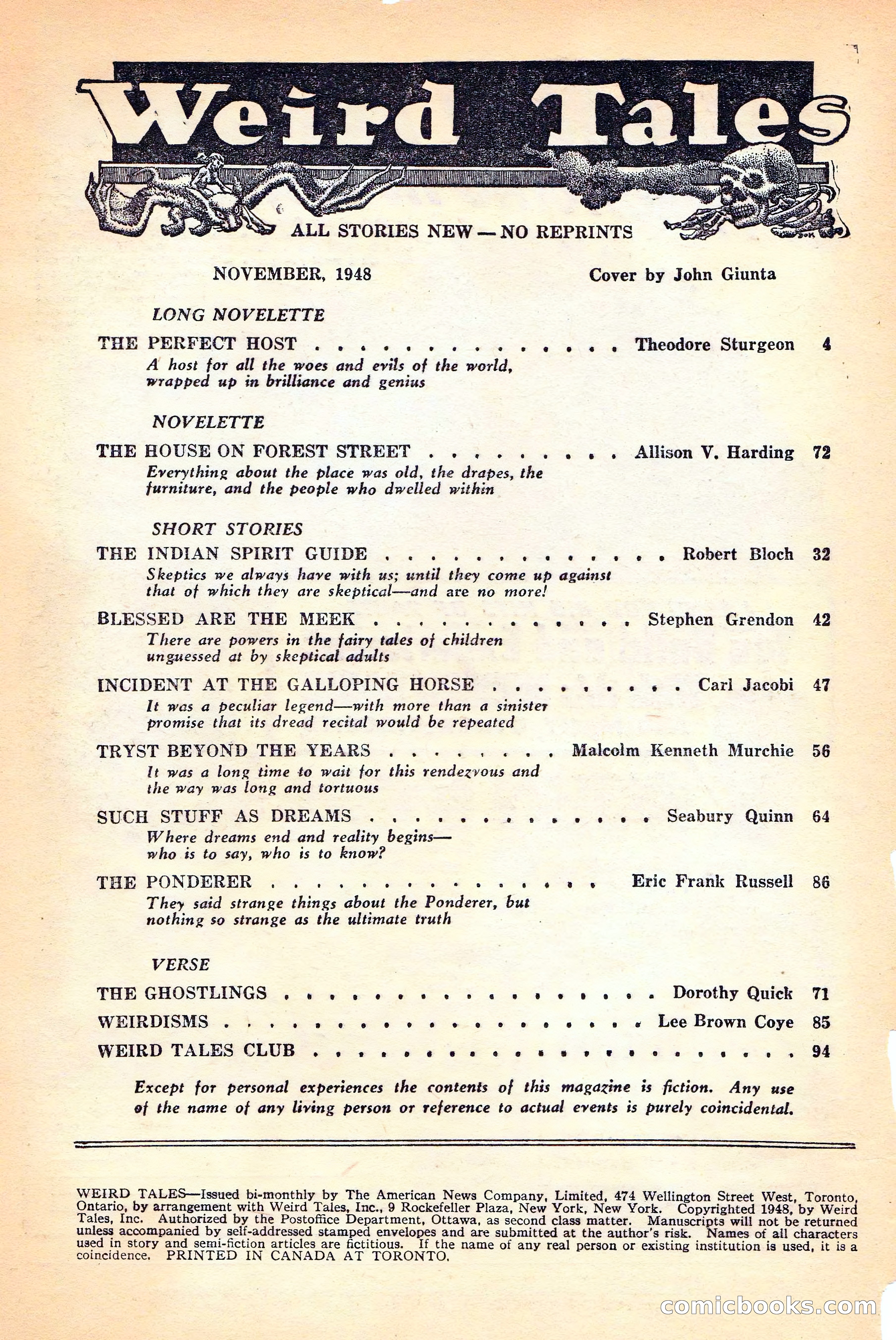 Weird Tales Canadian Edition, Vol. 41, No. 1 — page 5 of 100
