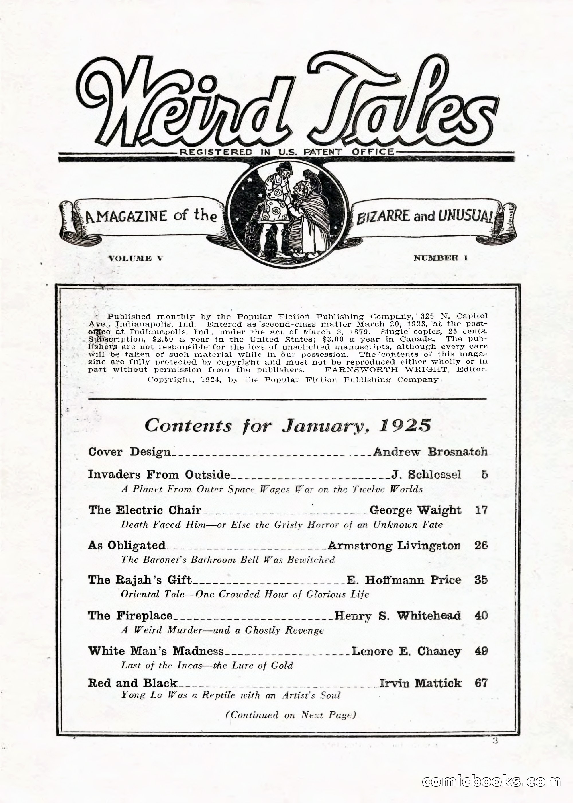 Weird Tales, Vol. V No. 1 — page 4 of 195