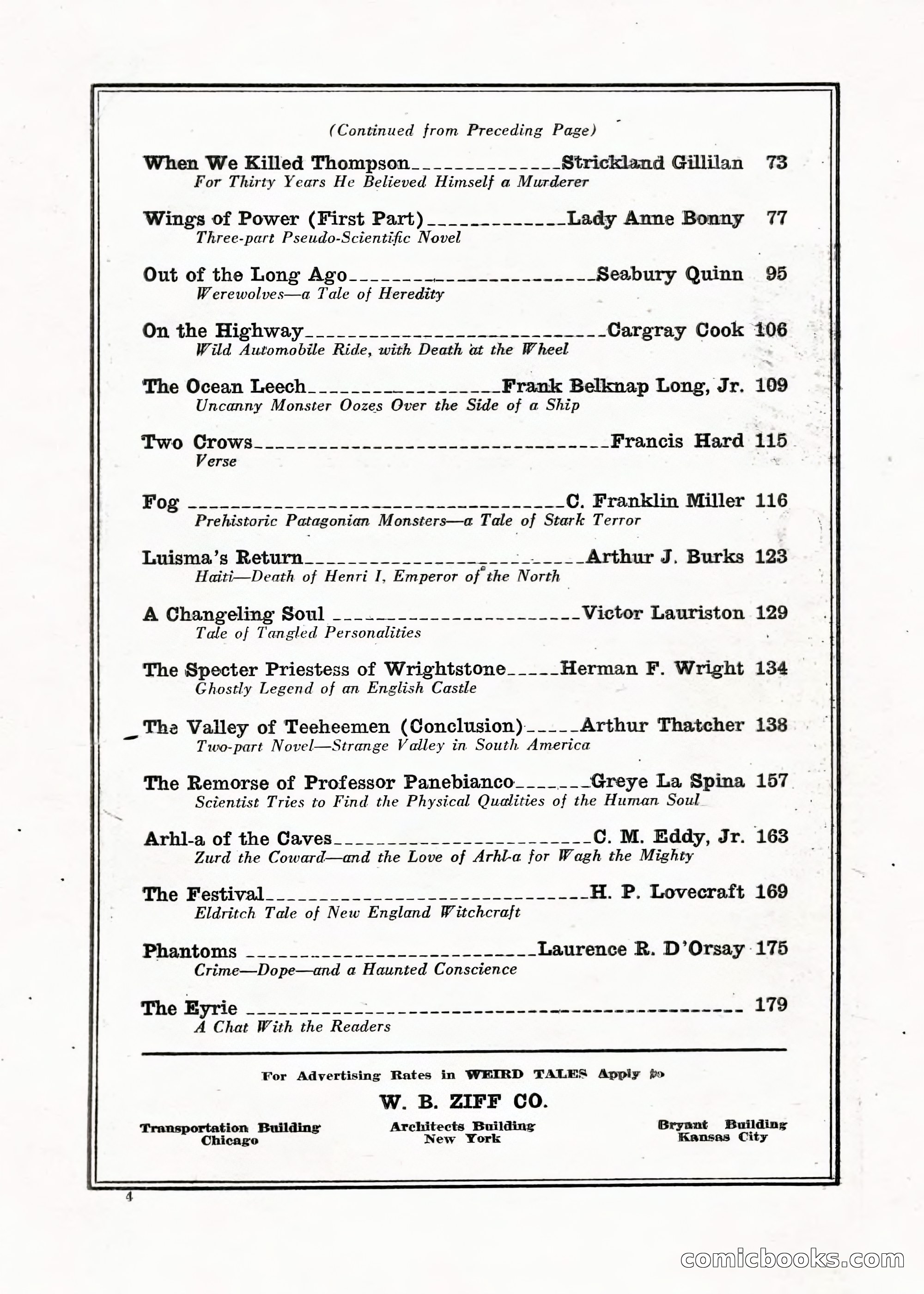 Weird Tales, Vol. V No. 1 — page 5 of 195