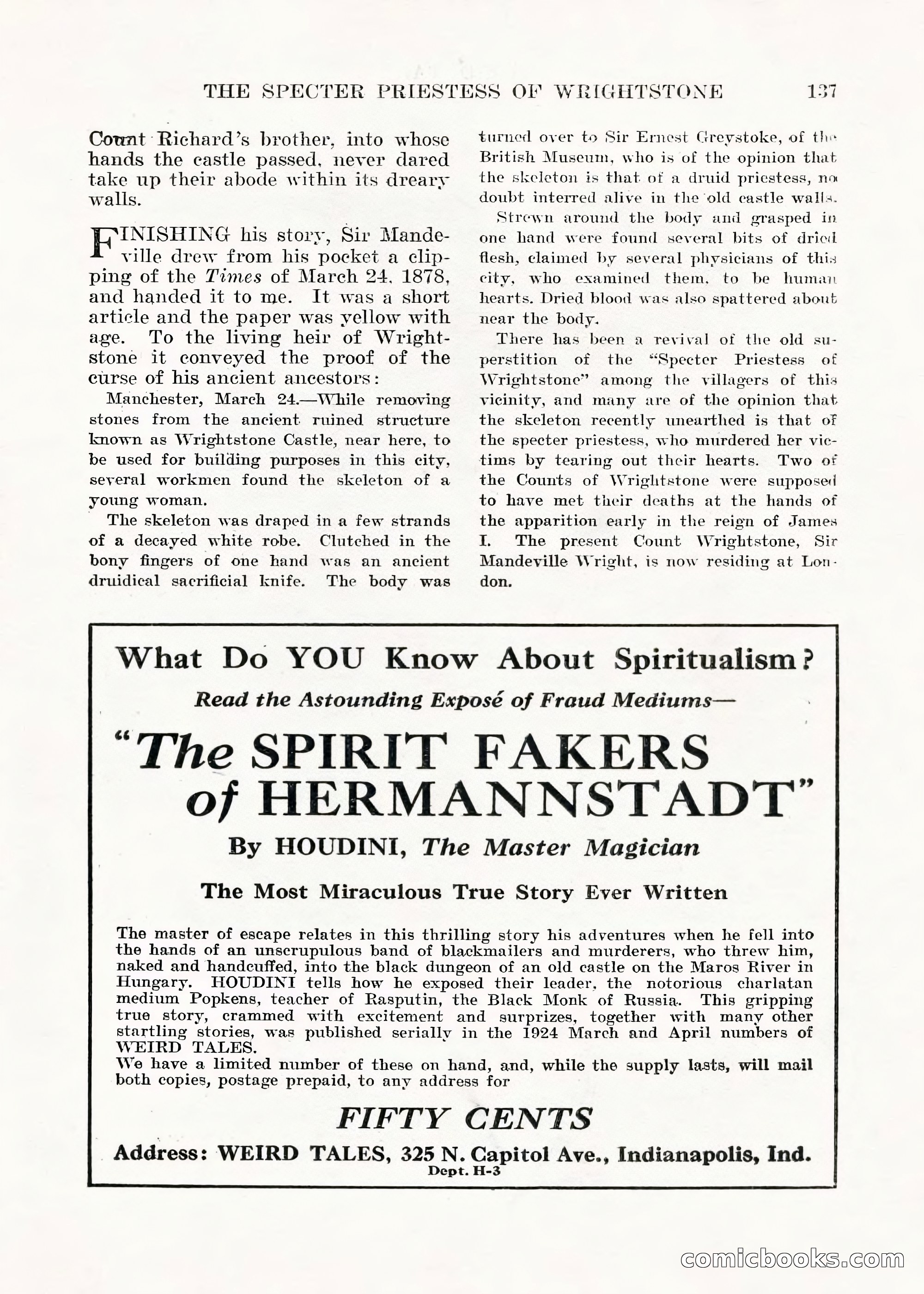 Weird Tales, Vol. V No. 1 — page 138 of 195