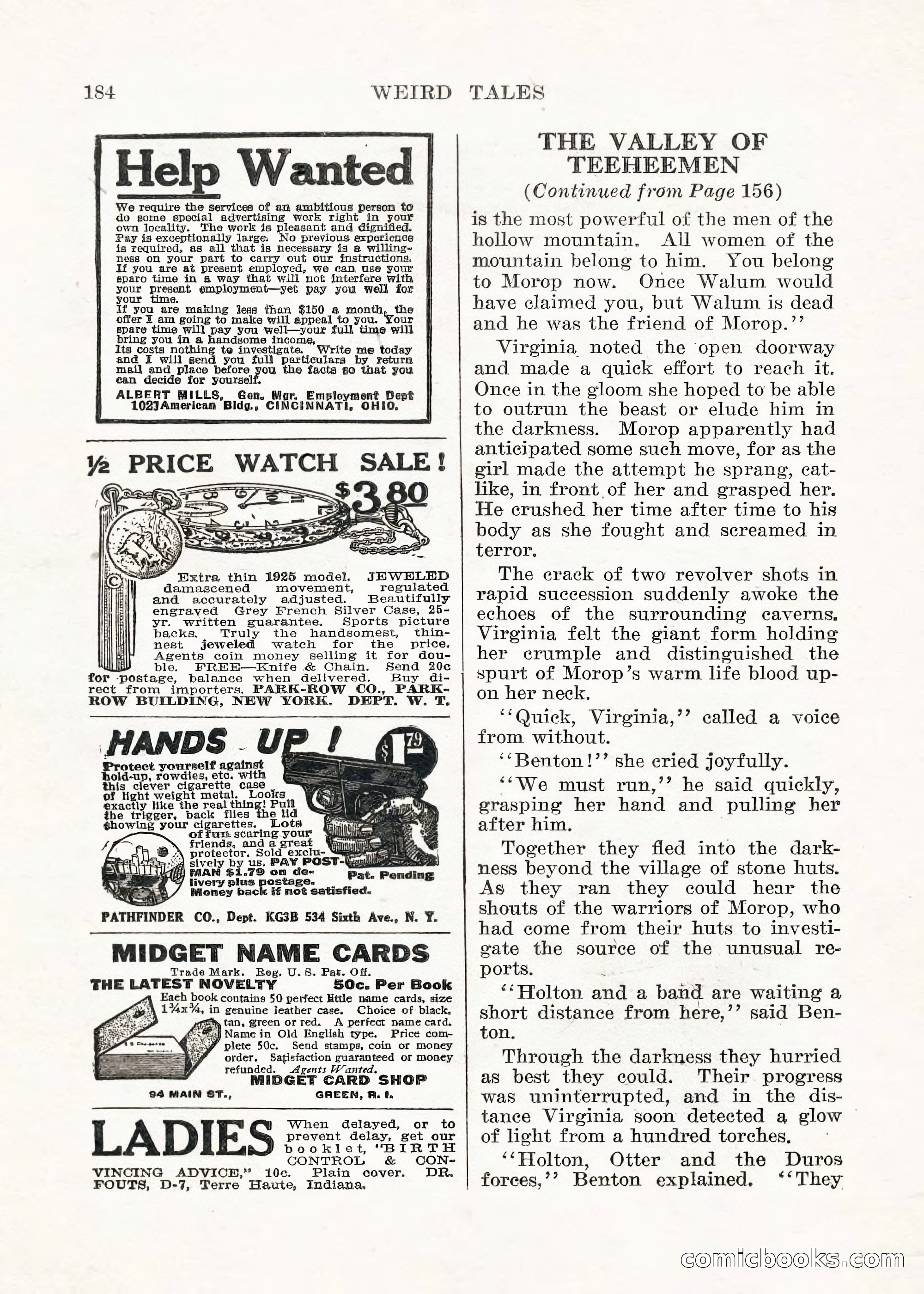 Weird Tales, Vol. V No. 1 — page 185 of 195
