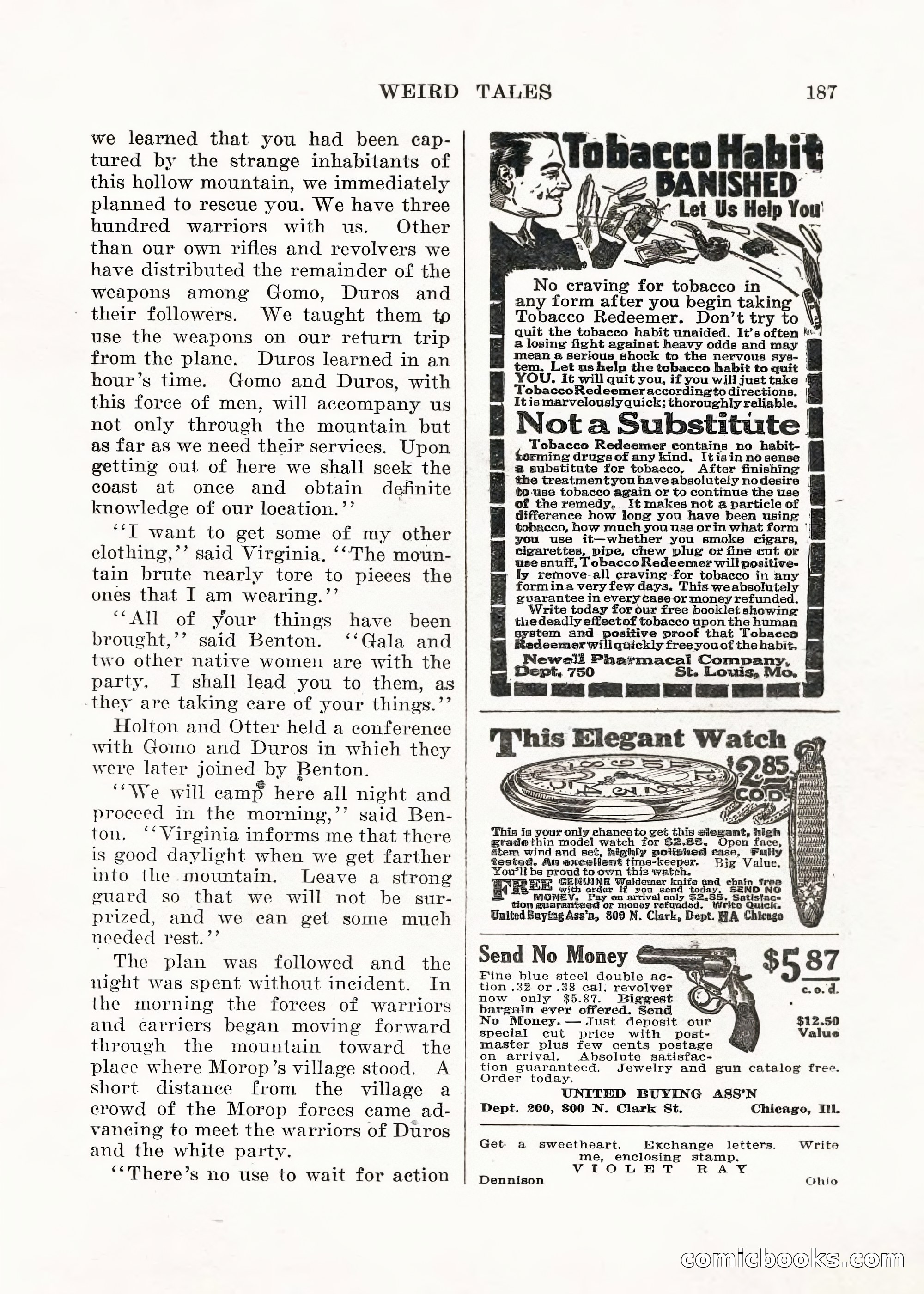 Weird Tales, Vol. V No. 1 — page 188 of 195