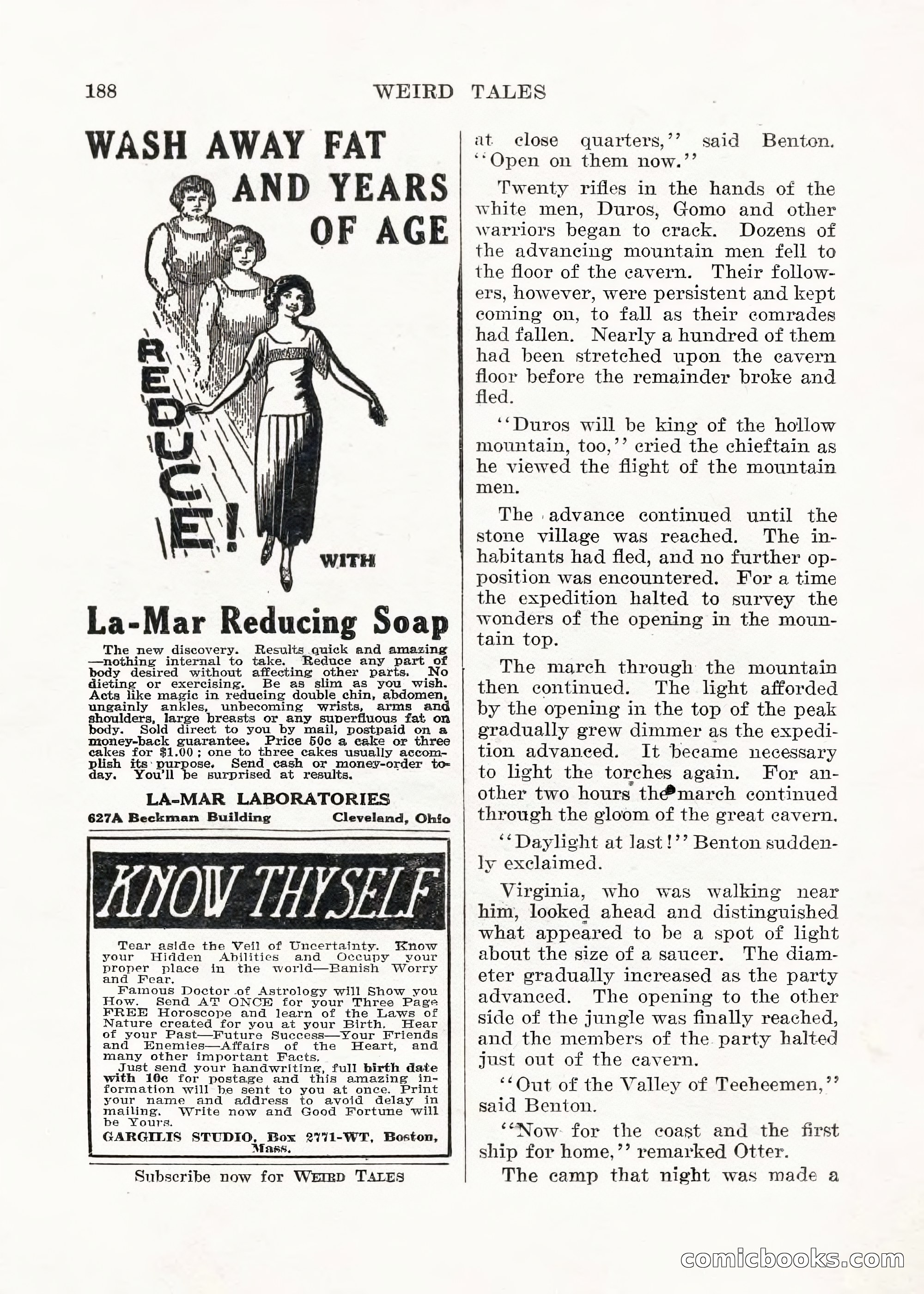 Weird Tales, Vol. V No. 1 — page 189 of 195