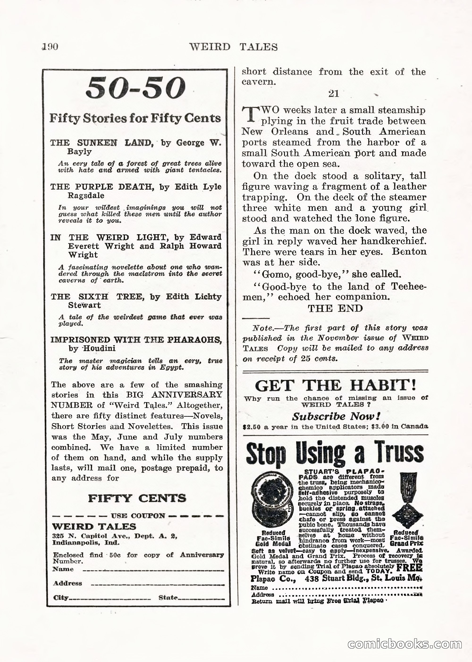Weird Tales, Vol. V No. 1 — page 191 of 195